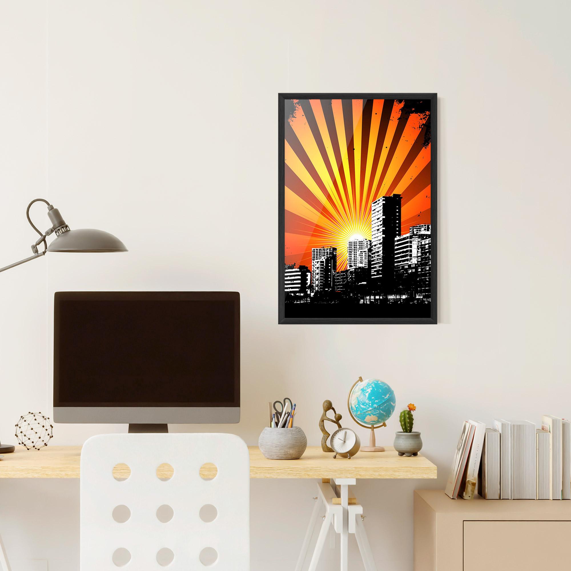 Plakat w Ramie Sunset Building mockup 6