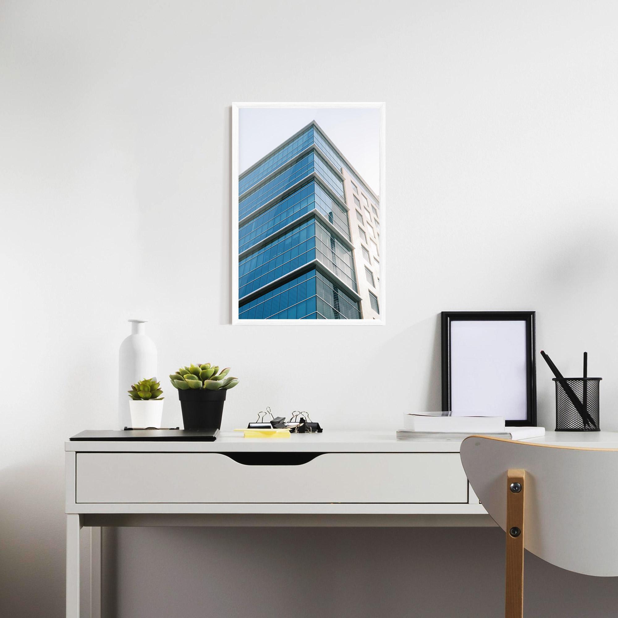 Plakat w Ramie Blue Glass Tower mockup 7