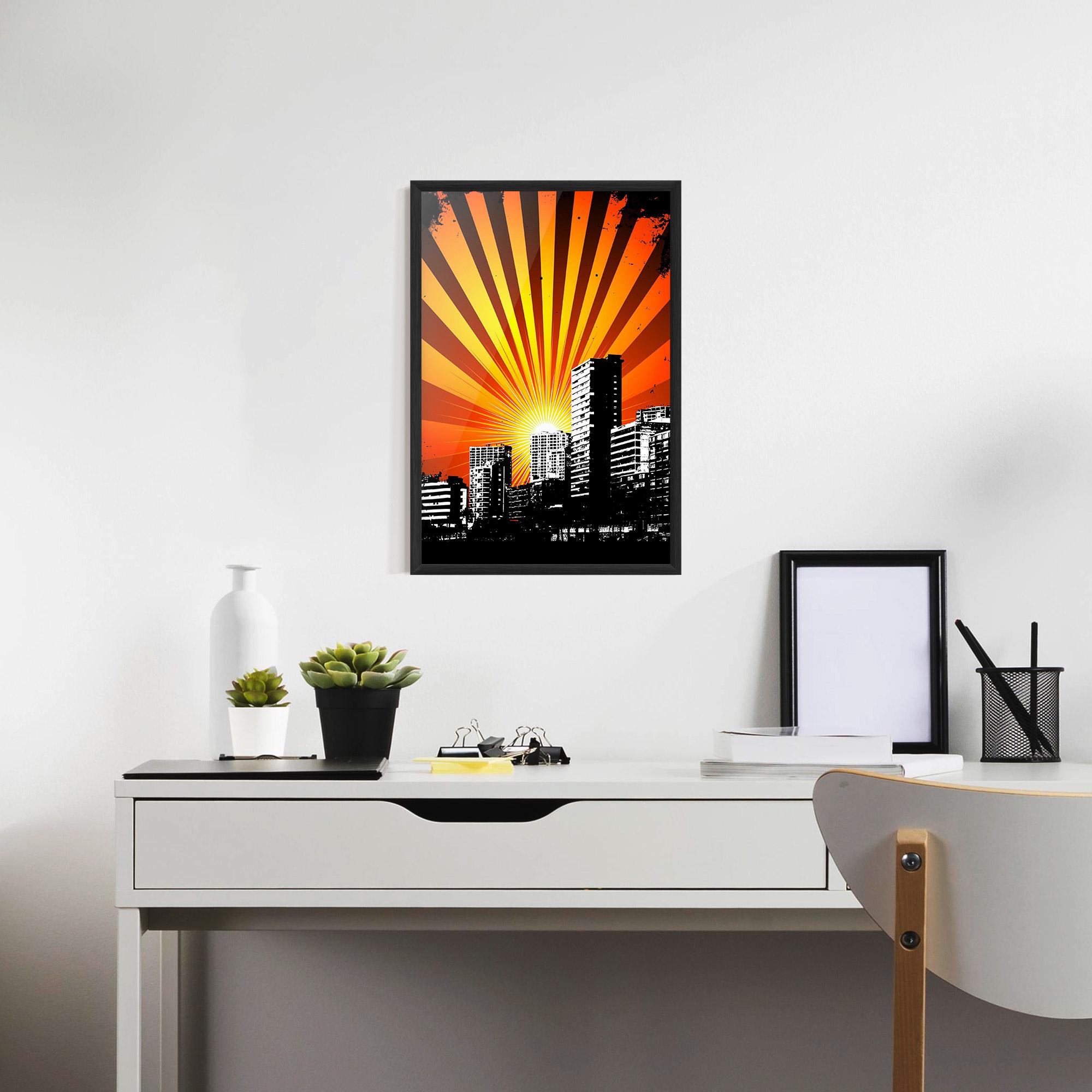 Plakat w Ramie Sunset Building mockup 7