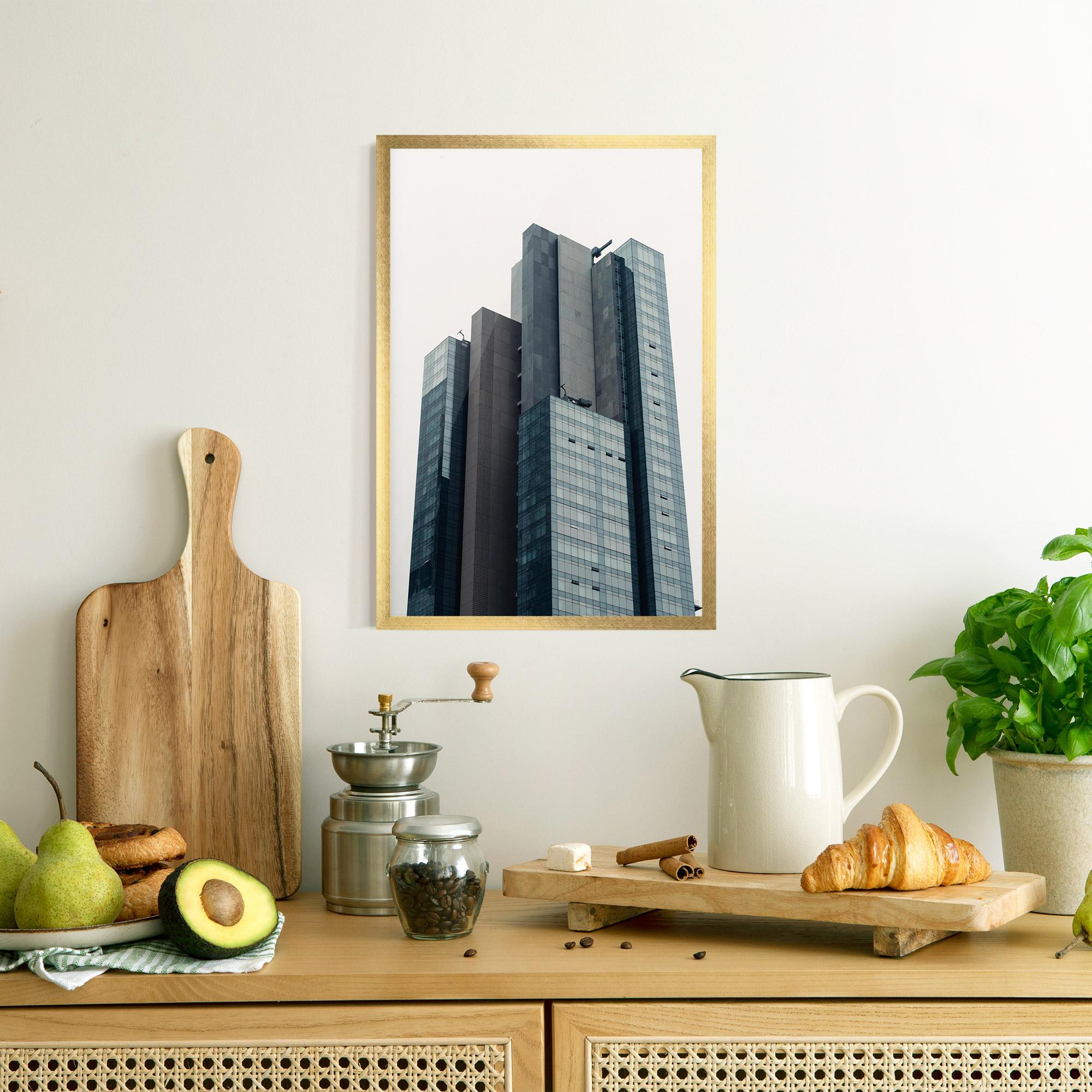 Plakat w Ramie Blue High Building mockup 8