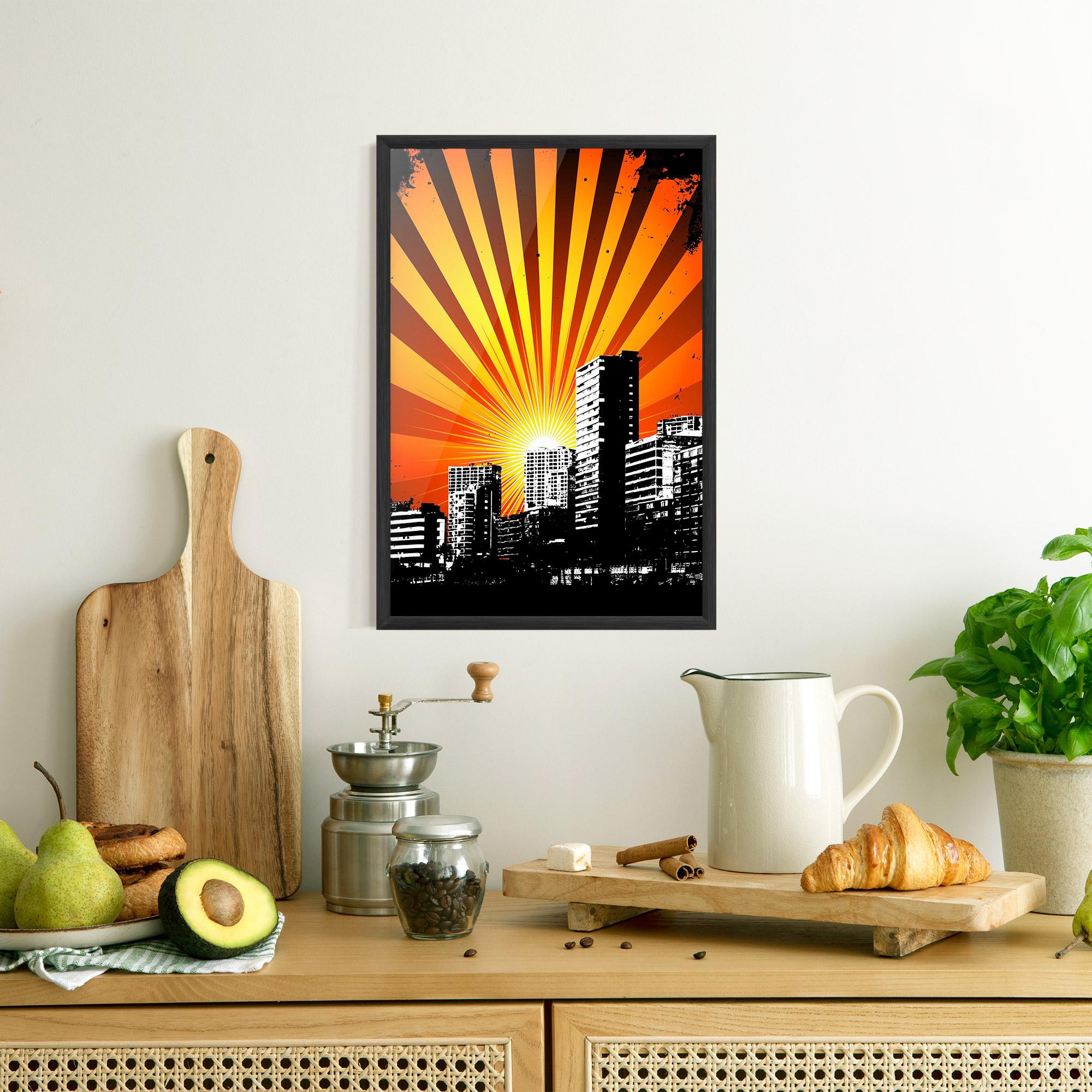 Plakat w Ramie Sunset Building mockup 8