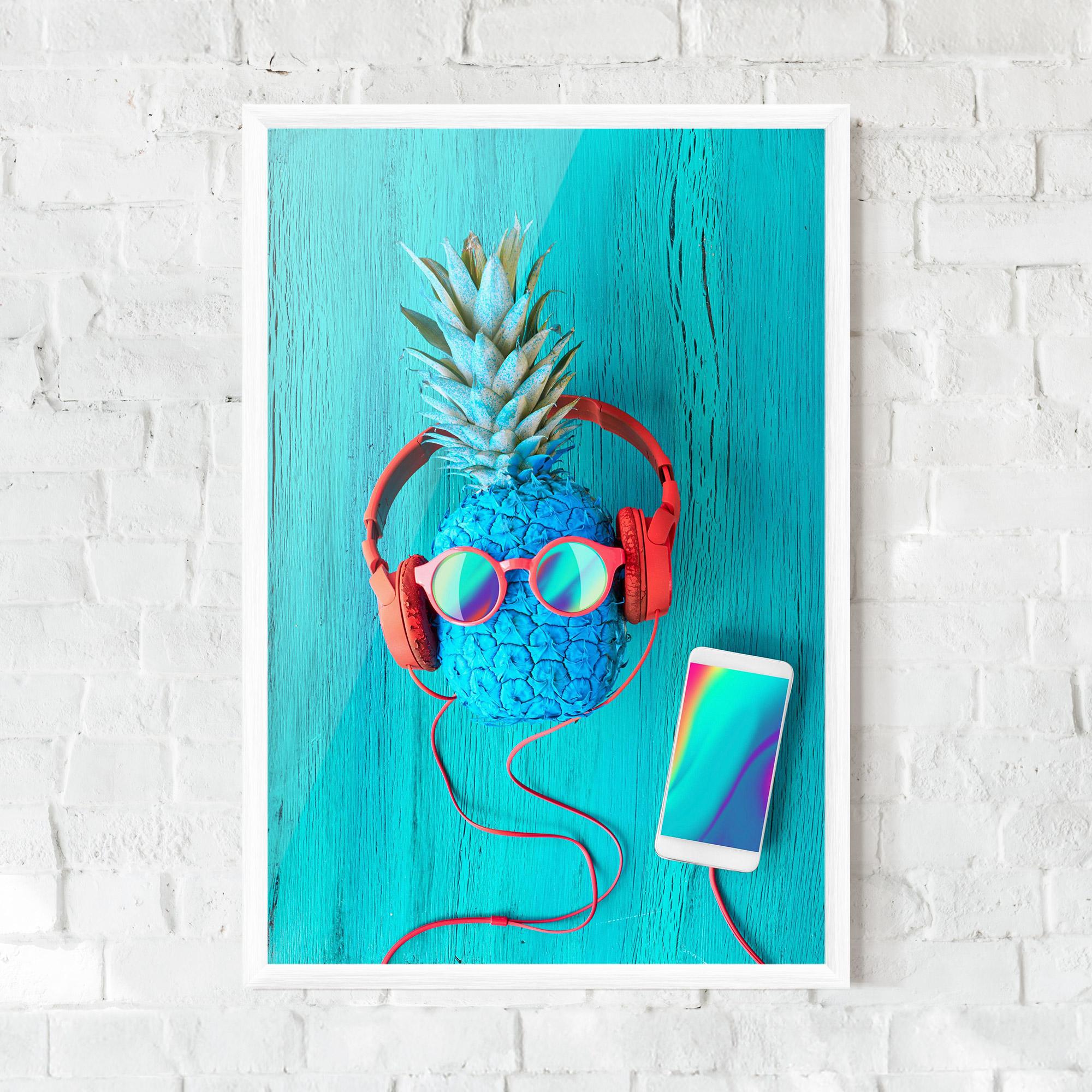Plakat w Ramie Blue Pineapple mockup 0