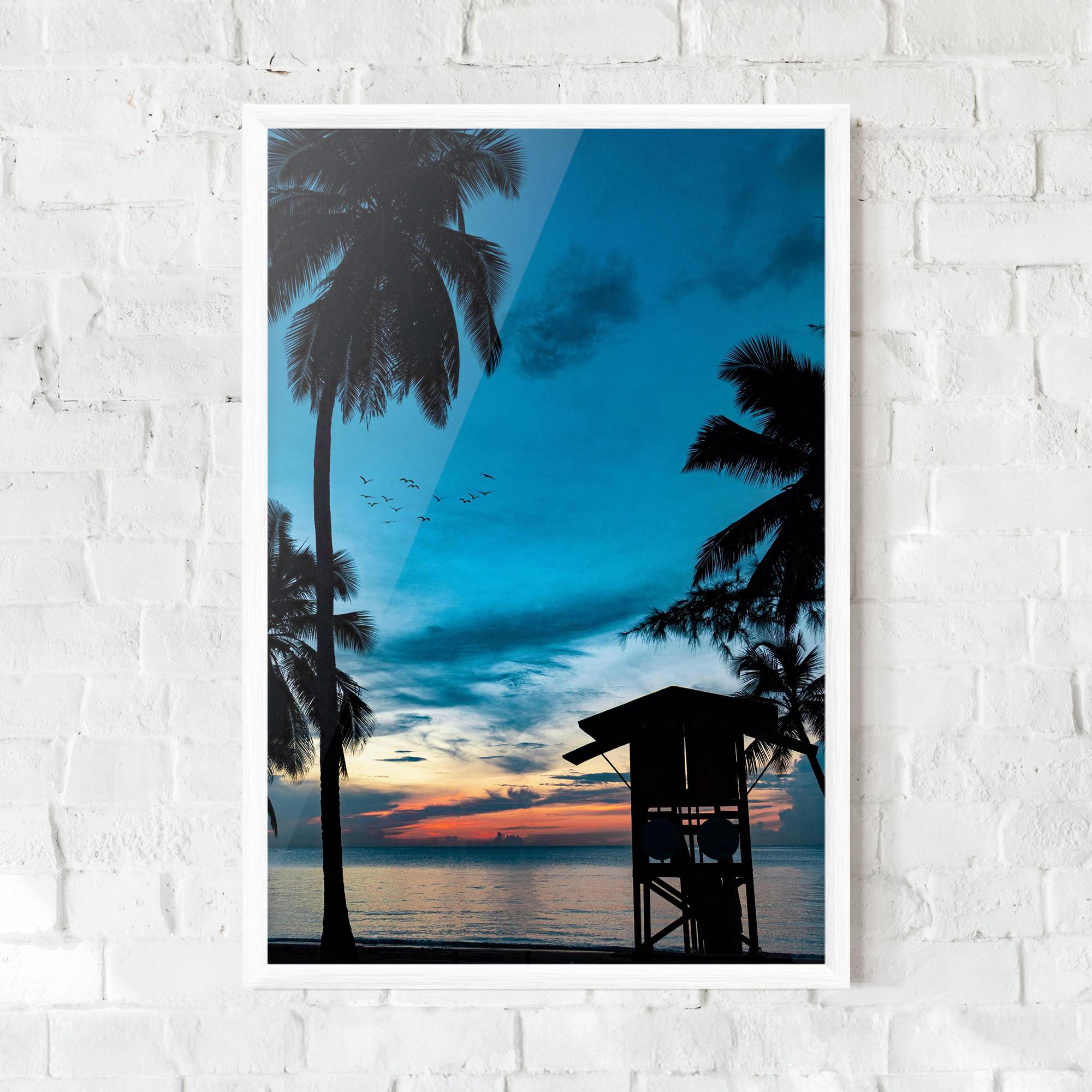 Plakat w Ramie Palm Shilouette mockup 0