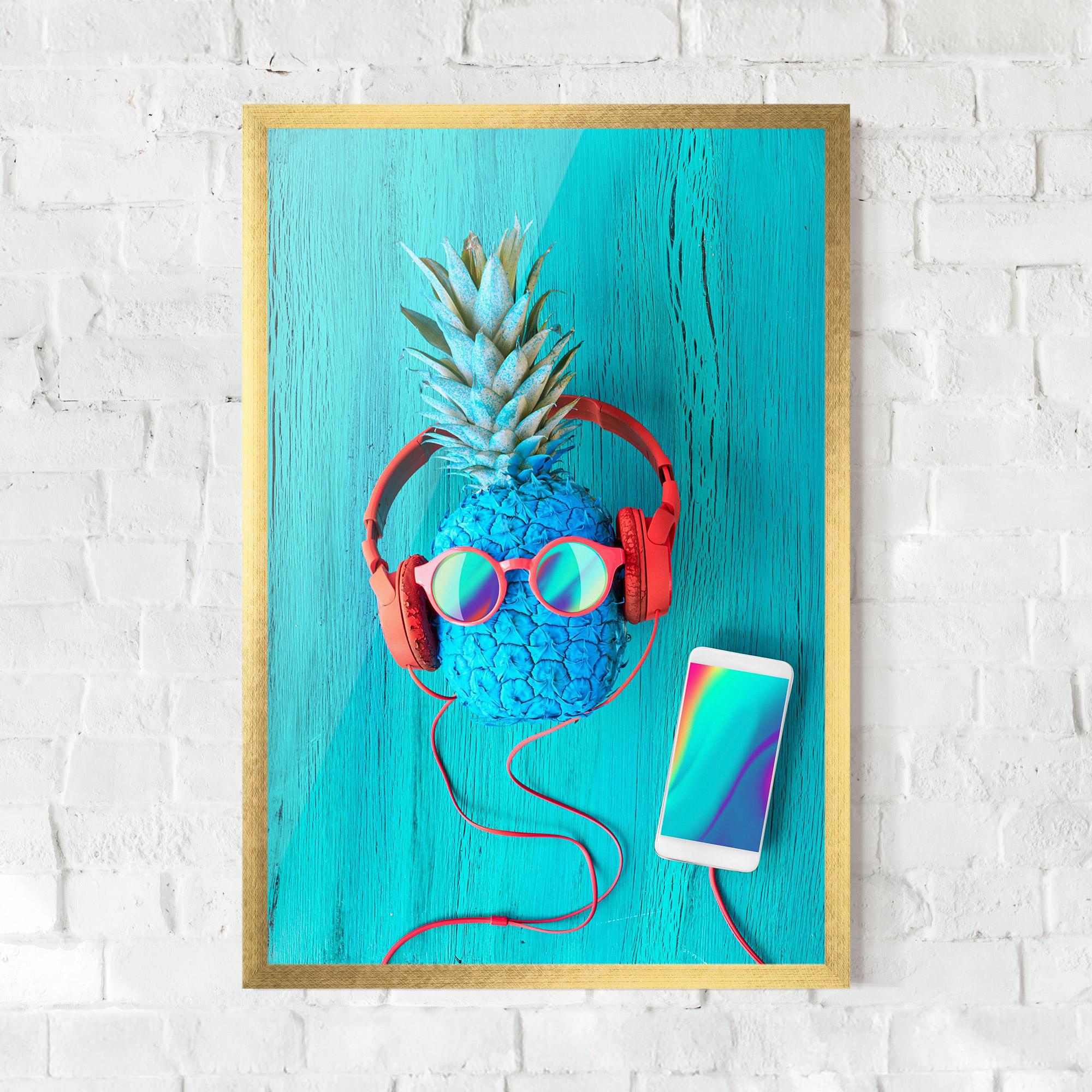 Plakat w Ramie Blue Pineapple mockup 0