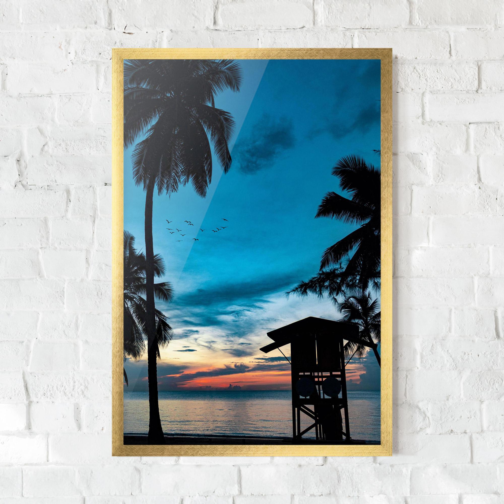 Plakat w Ramie Palm Shilouette mockup 0