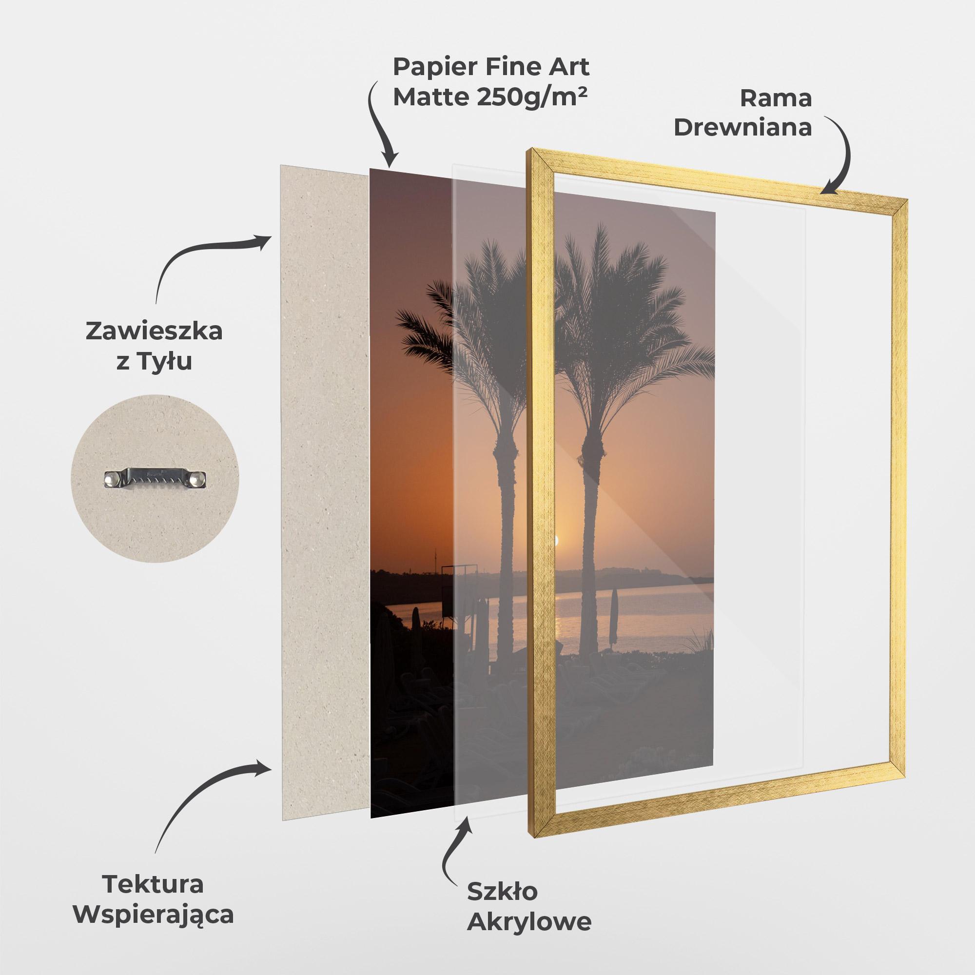 Plakat w Ramie Night Palm mockup 1