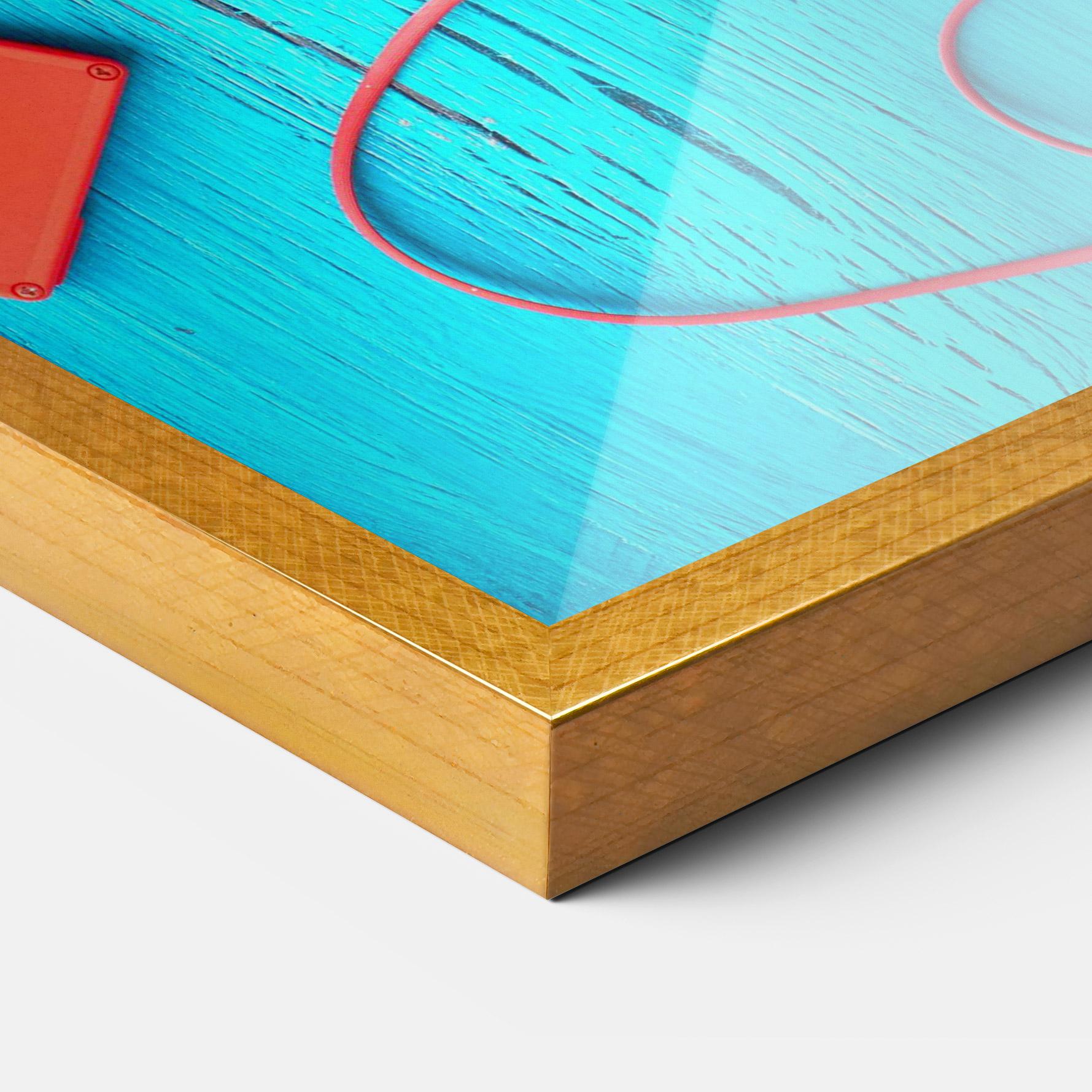 Plakat w Ramie Pineapple On Blue mockup 3