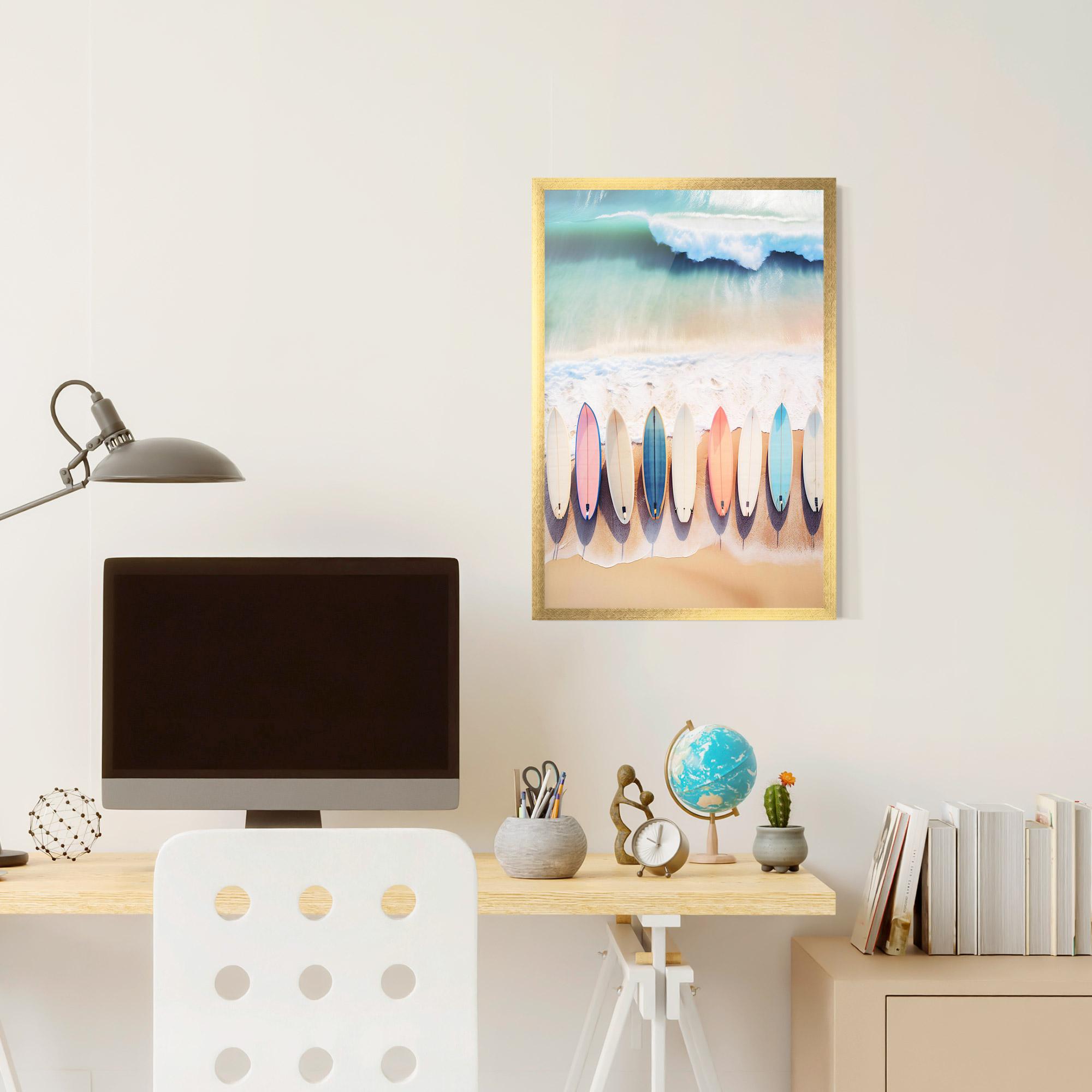 Plakat w Ramie Surfboards Beach mockup 6