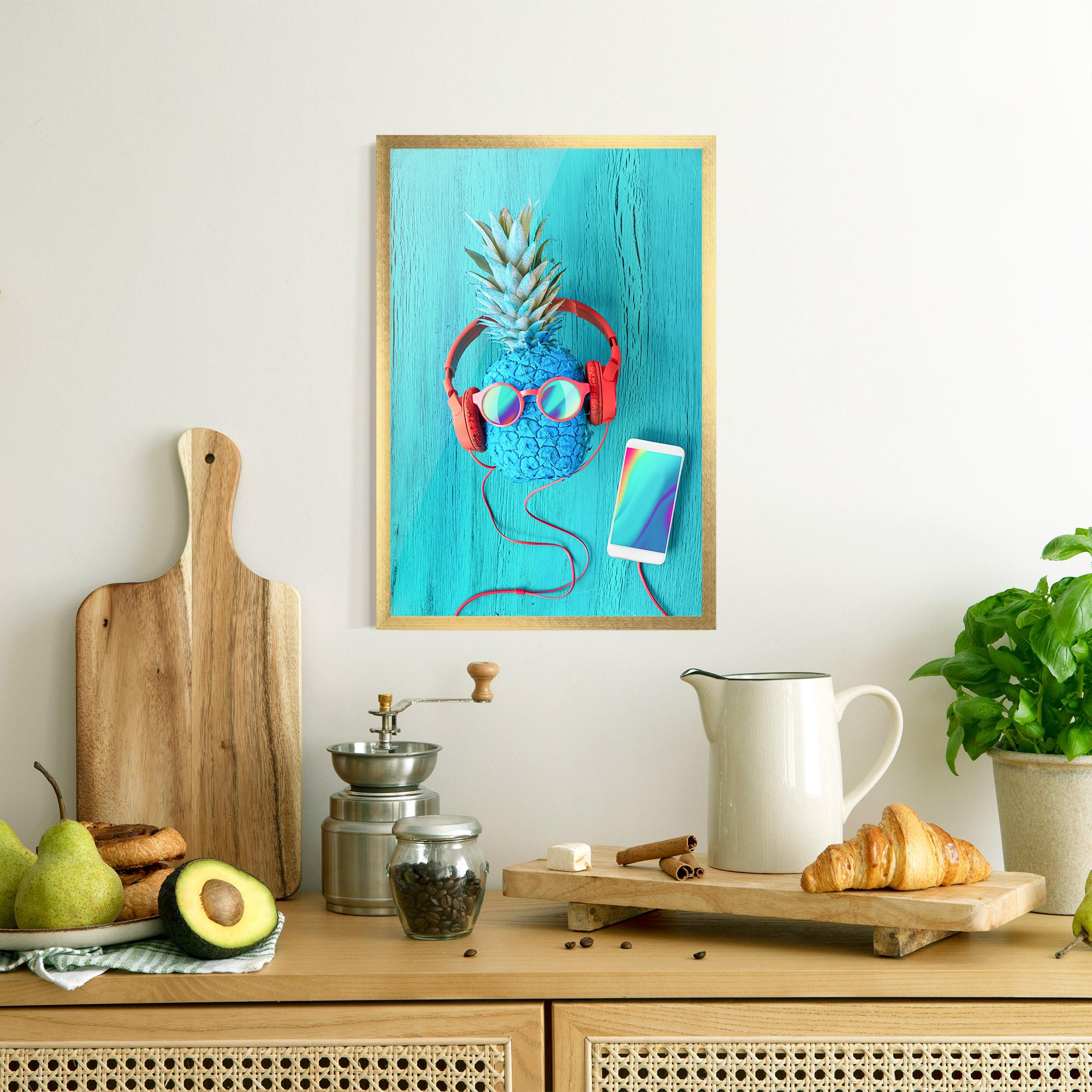 Plakat w Ramie Blue Pineapple mockup 8