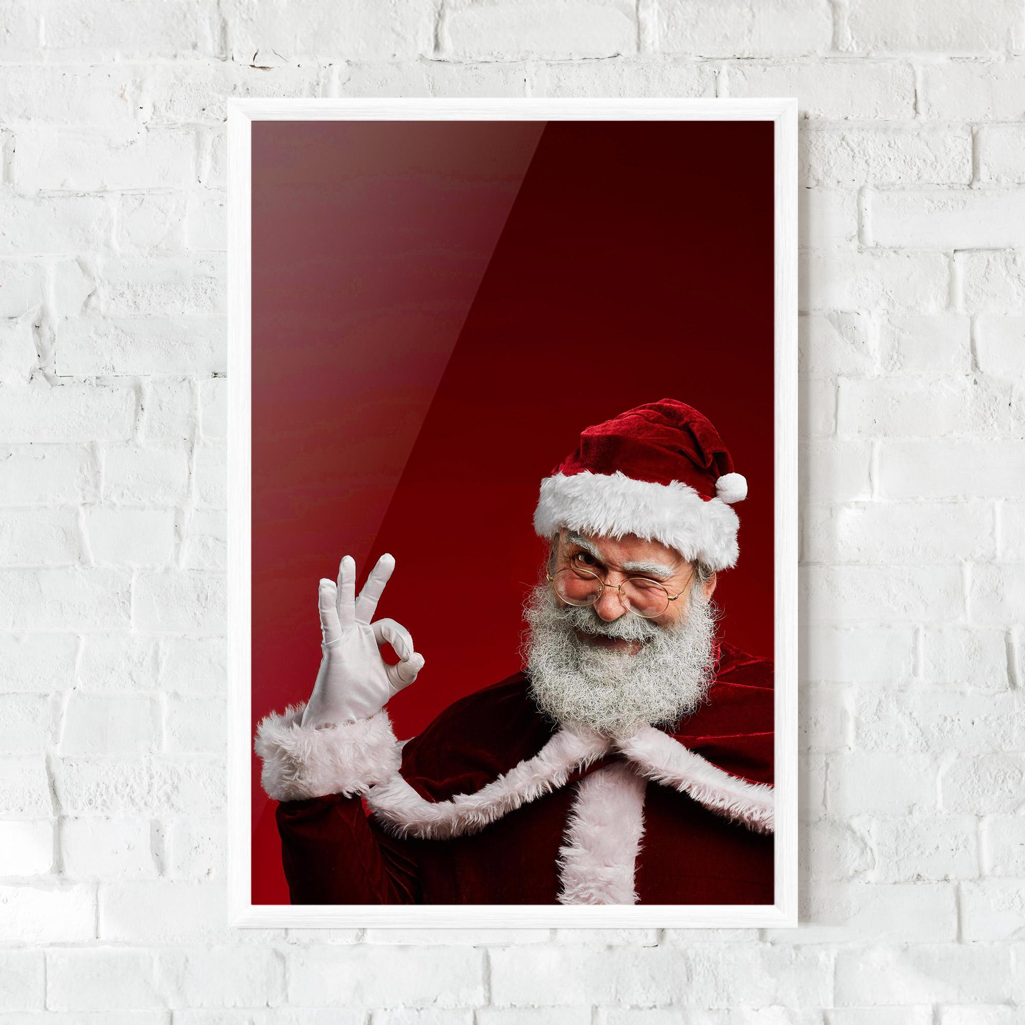 Plakat w Ramie Santa Approves mockup 0