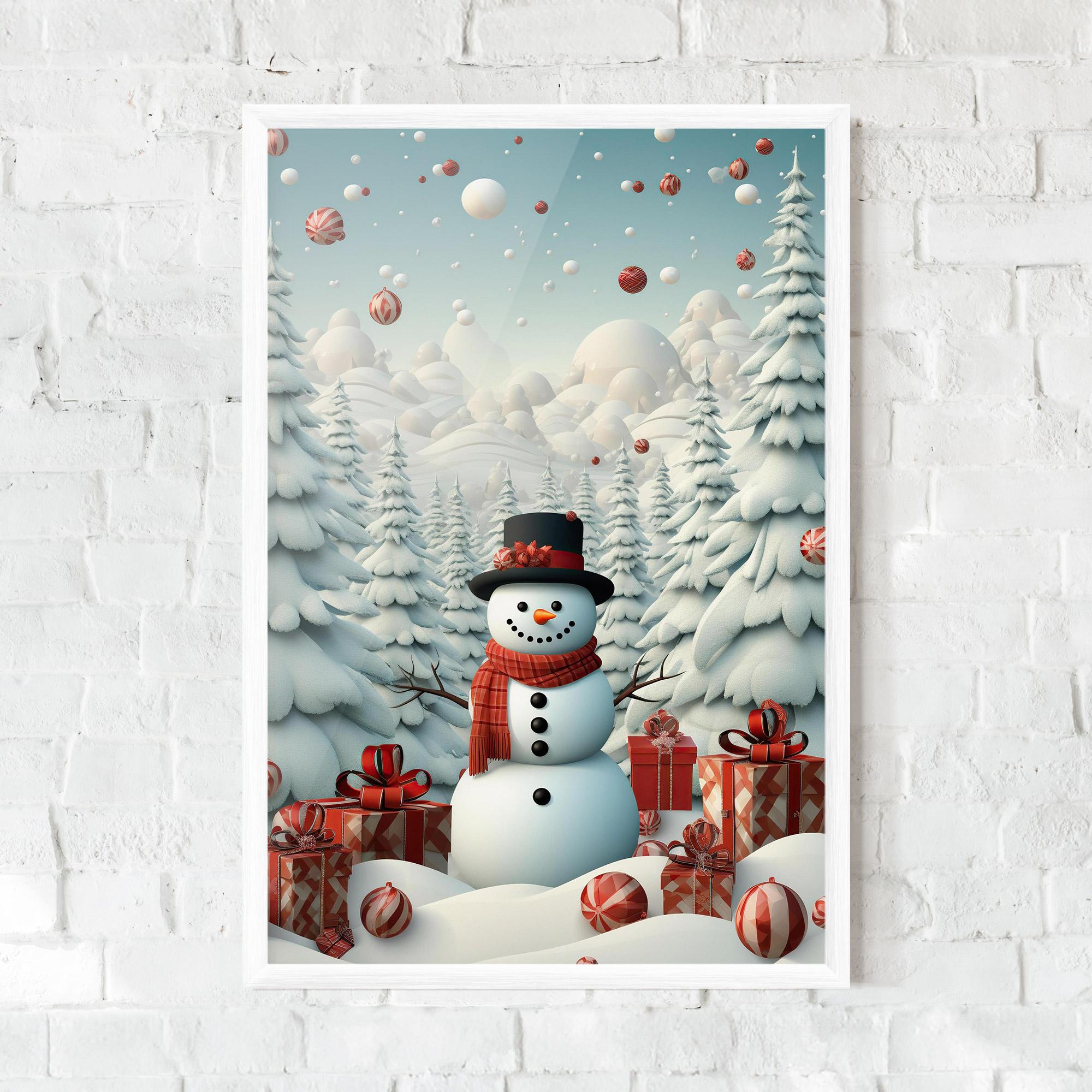 Plakat w Ramie Snowman mockup 0