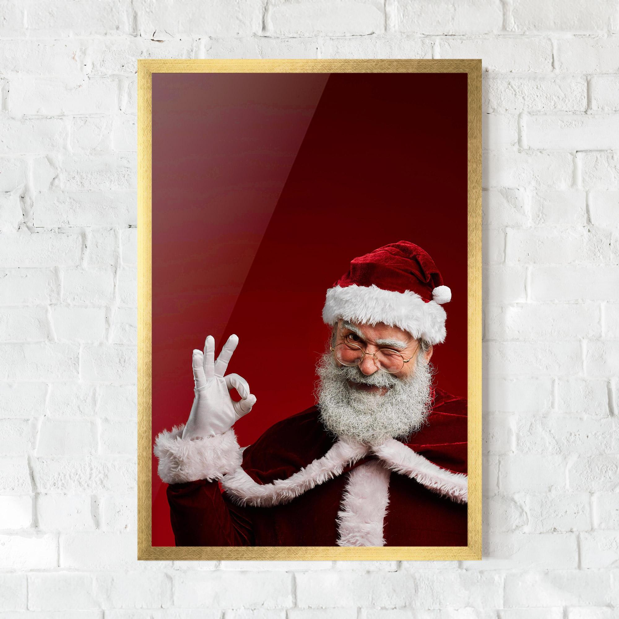 Plakat w Ramie Santa Approves mockup 0