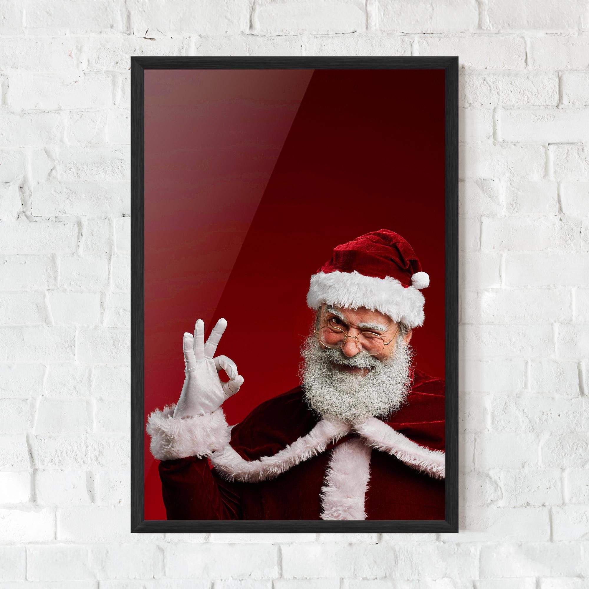Plakat w Ramie Santa Approves mockup 0