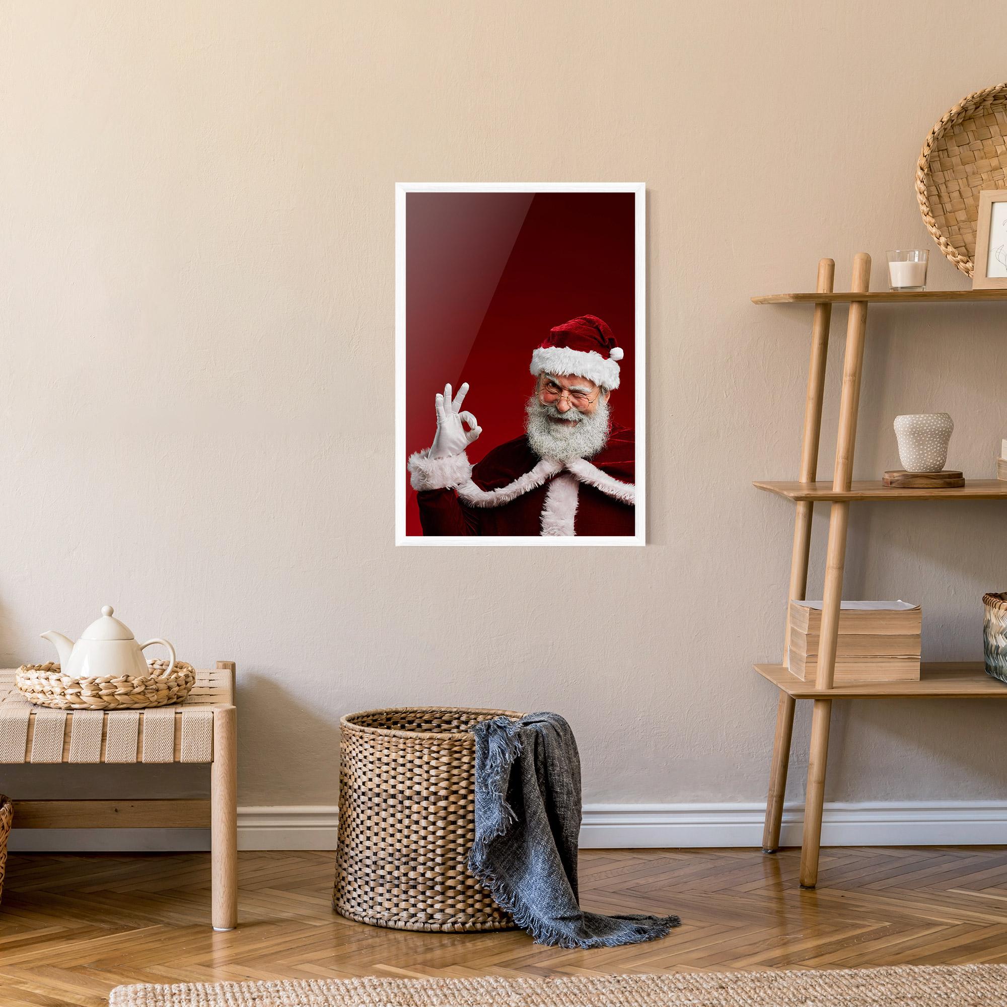 Plakat w Ramie Santa Approves mockup 9