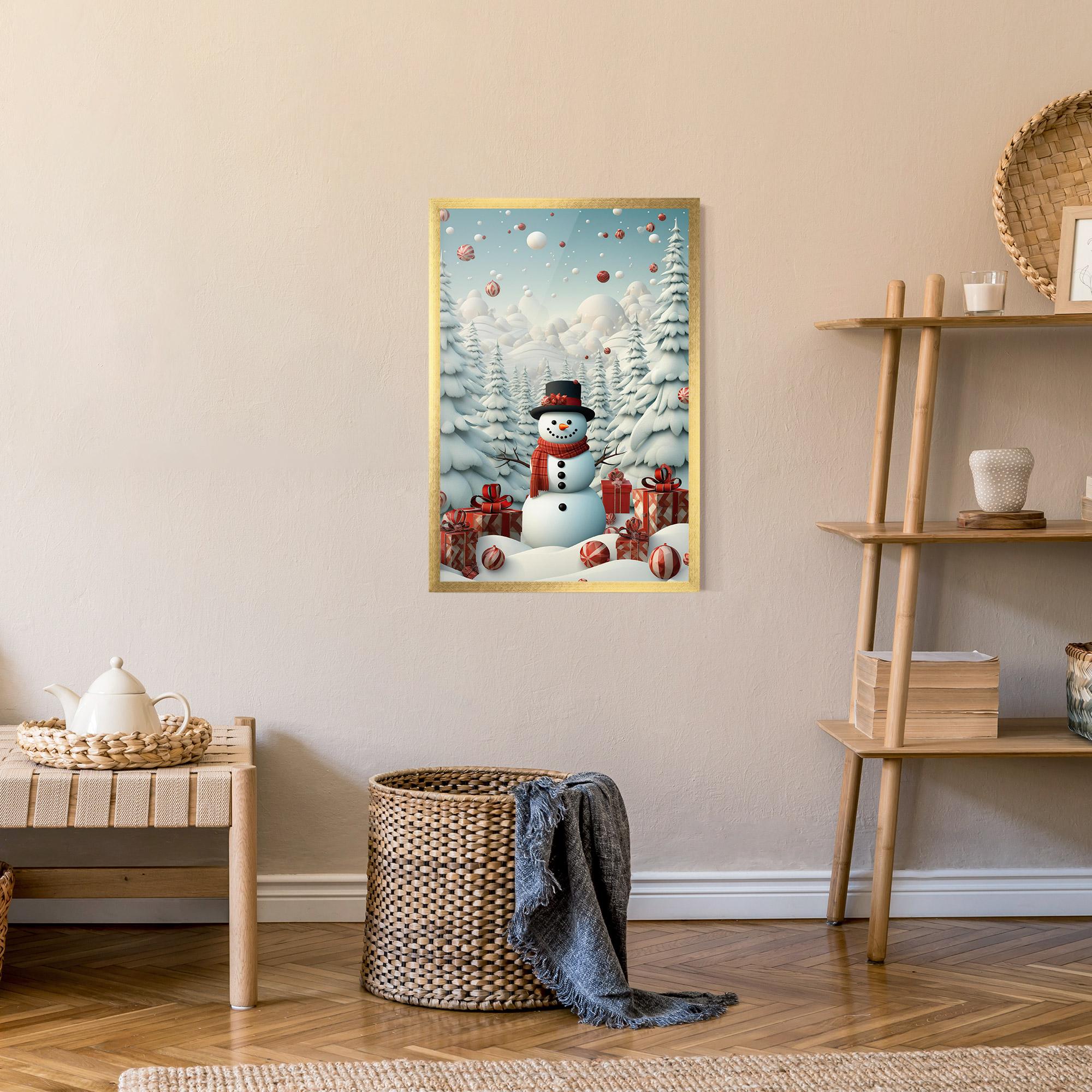 Plakat w Ramie Snowman mockup 9