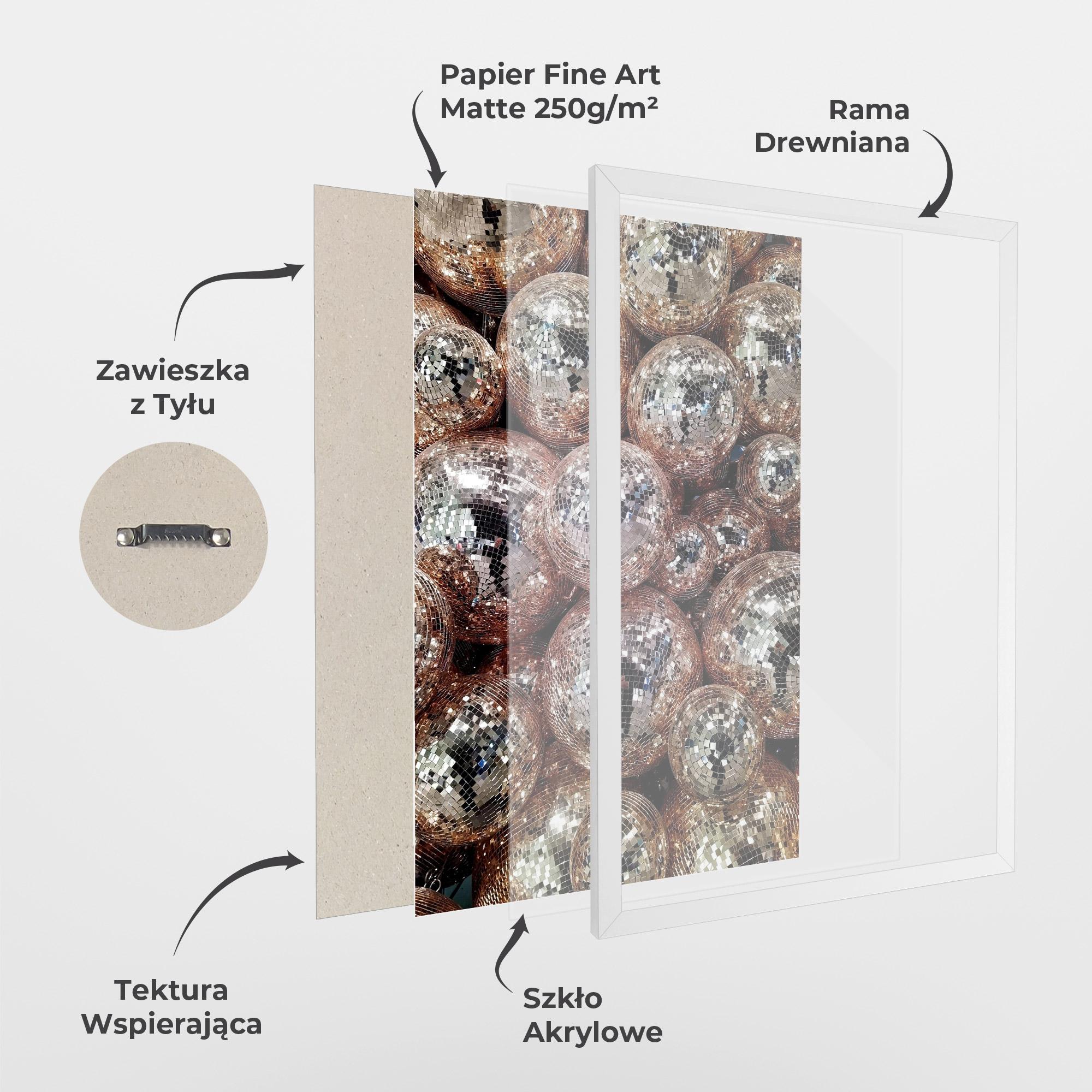 Plakat w Ramie Christmas Disko Balls mockup 1