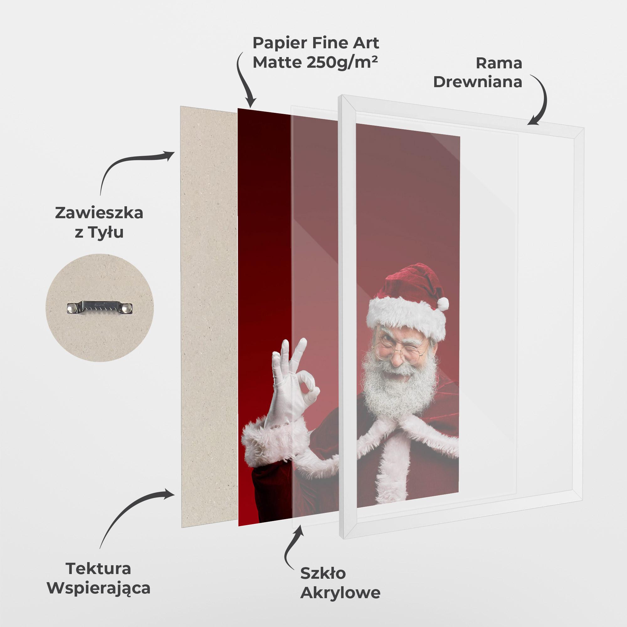 Plakat w Ramie Santa Approves mockup 1