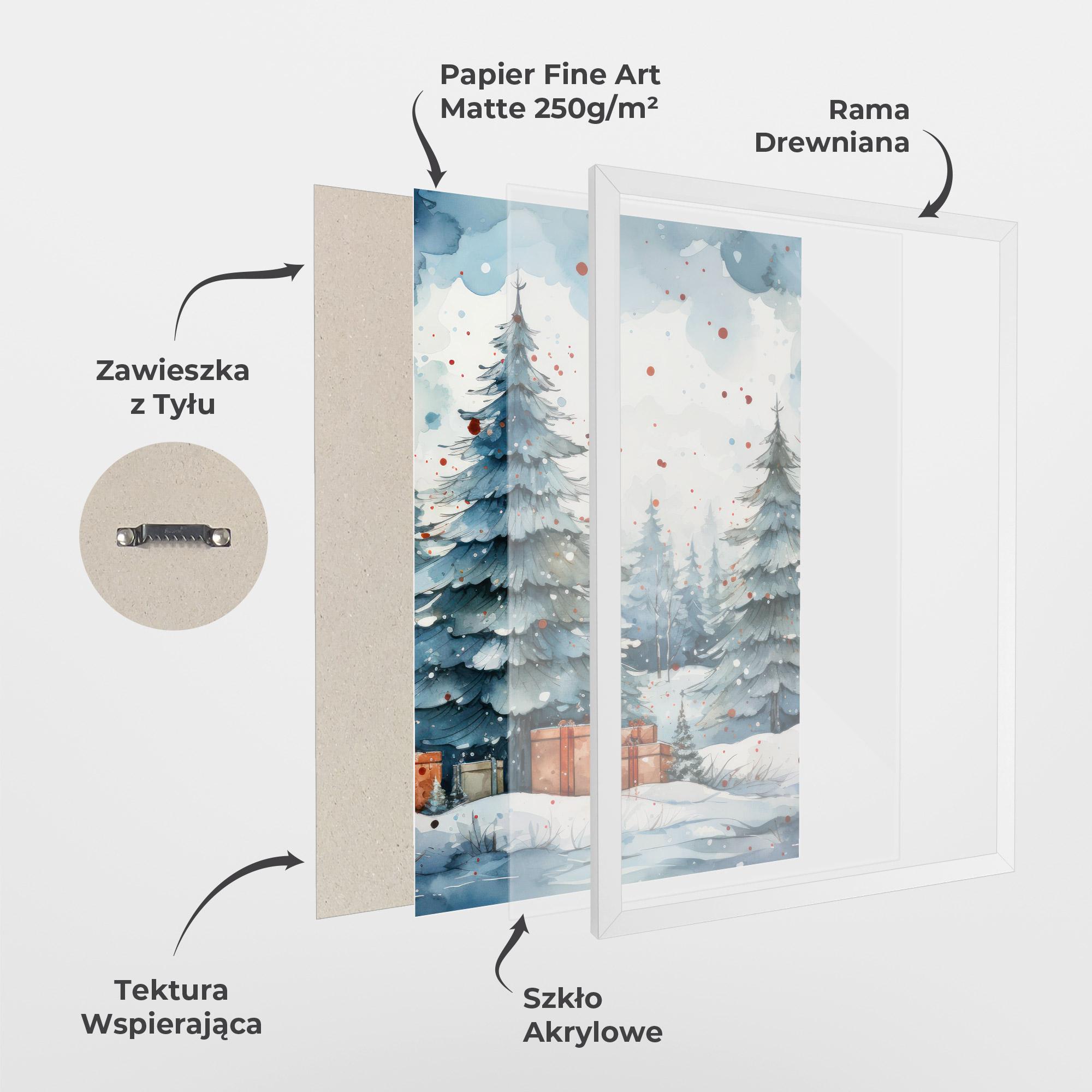 Plakat w Ramie Watercolor Christmas mockup 1