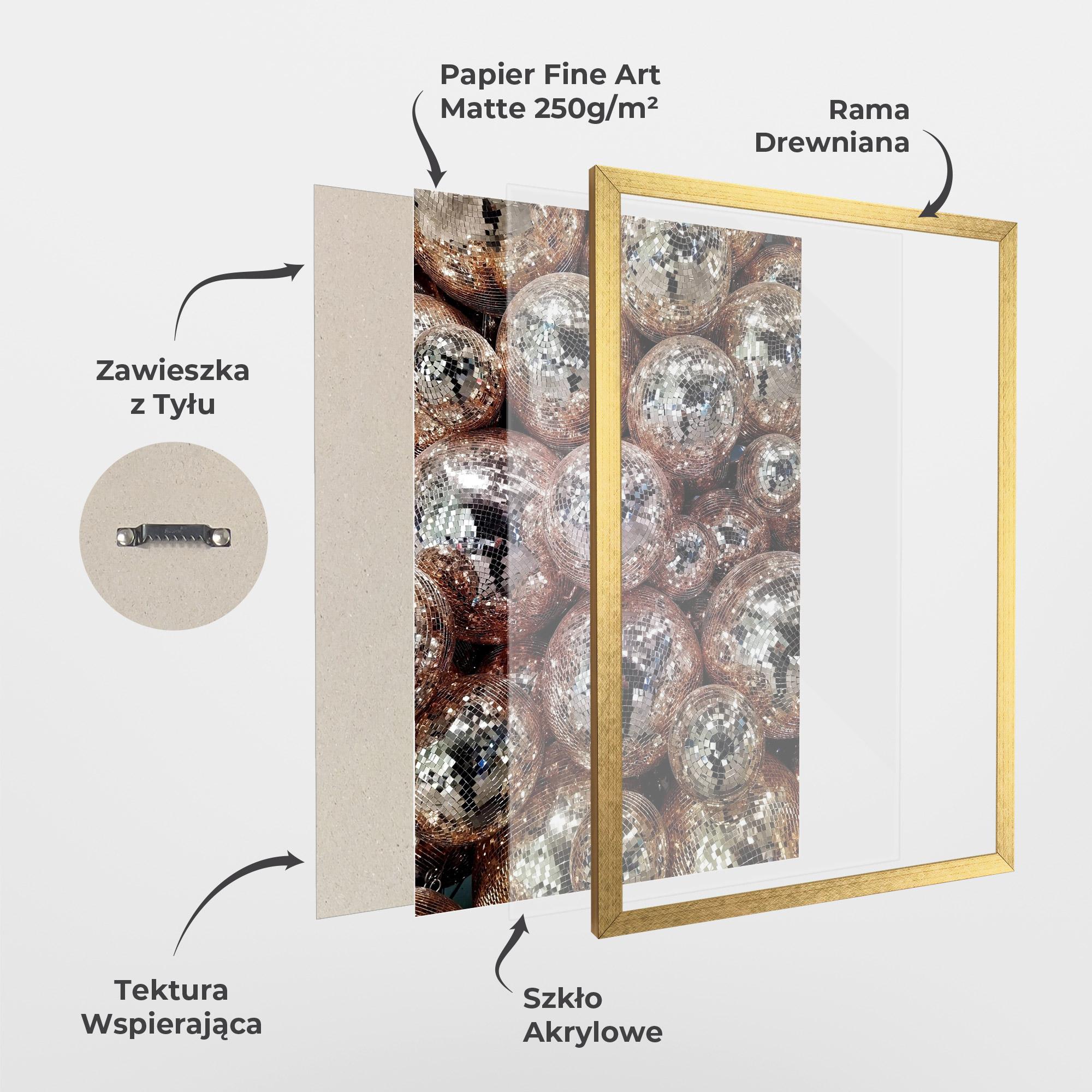 Plakat w Ramie Christmas Disko Balls mockup 1