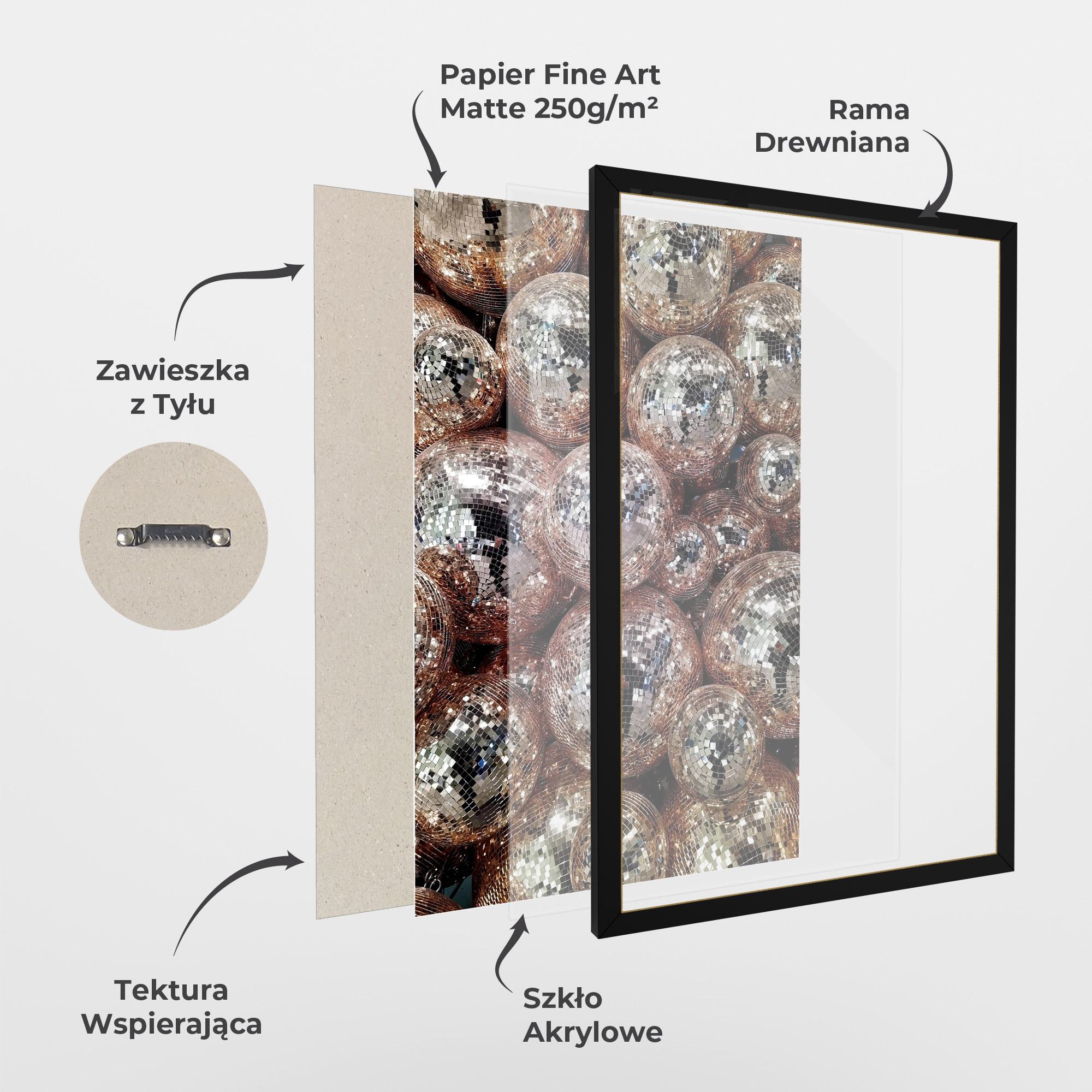 Plakat w Ramie Christmas Disko Balls mockup 1