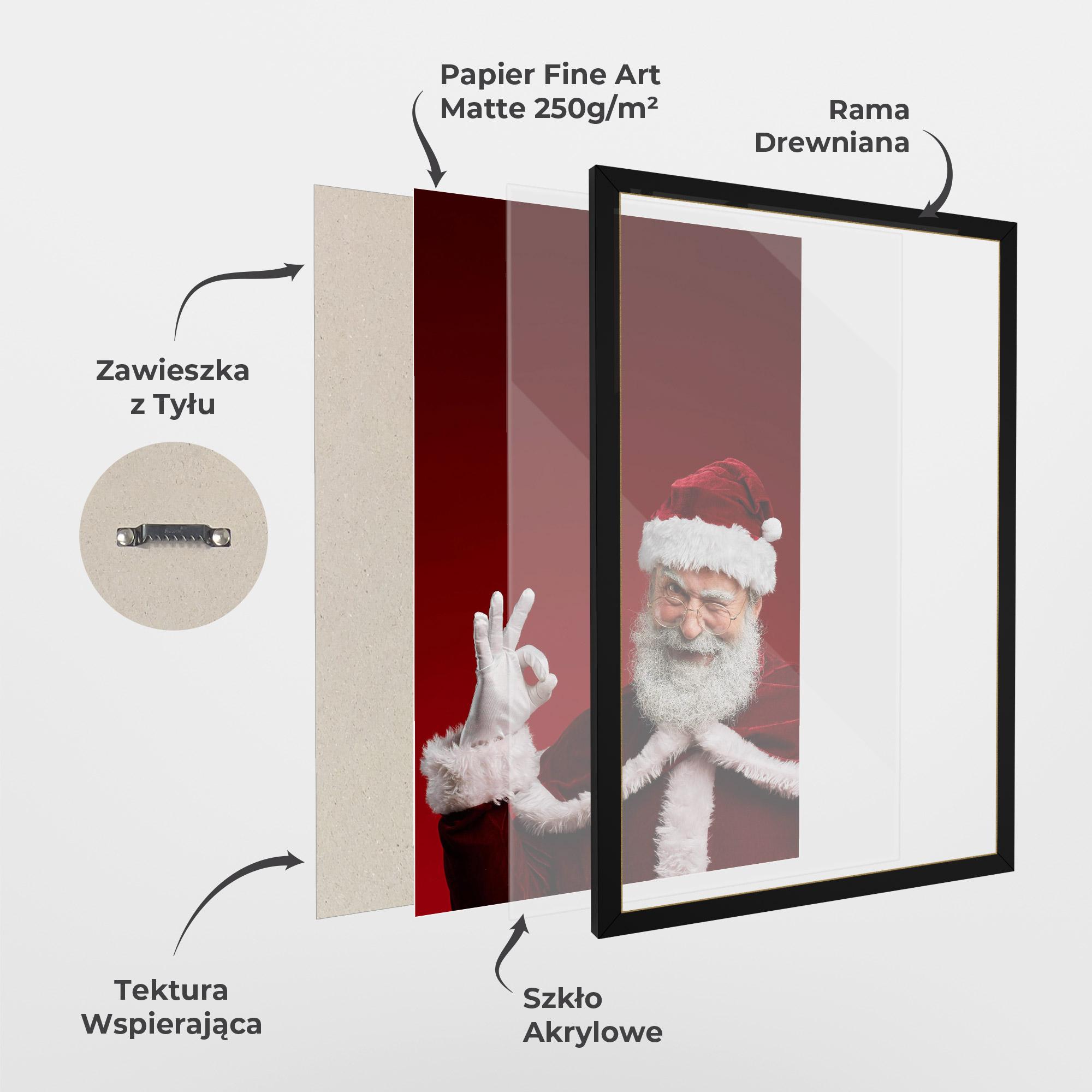 Plakat w Ramie Santa Approves mockup 1