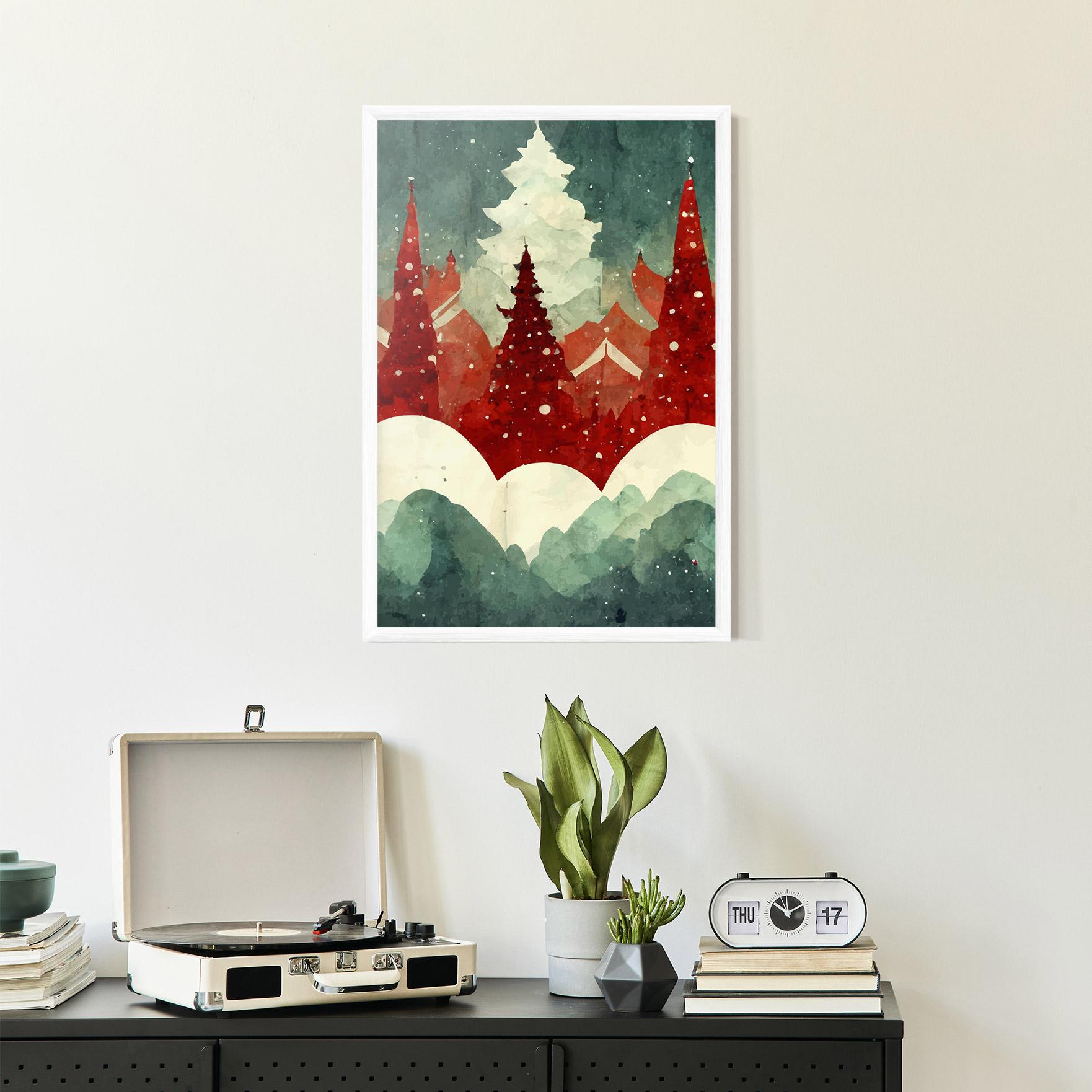 Plakat w Ramie Christmas Landscape mockup 2