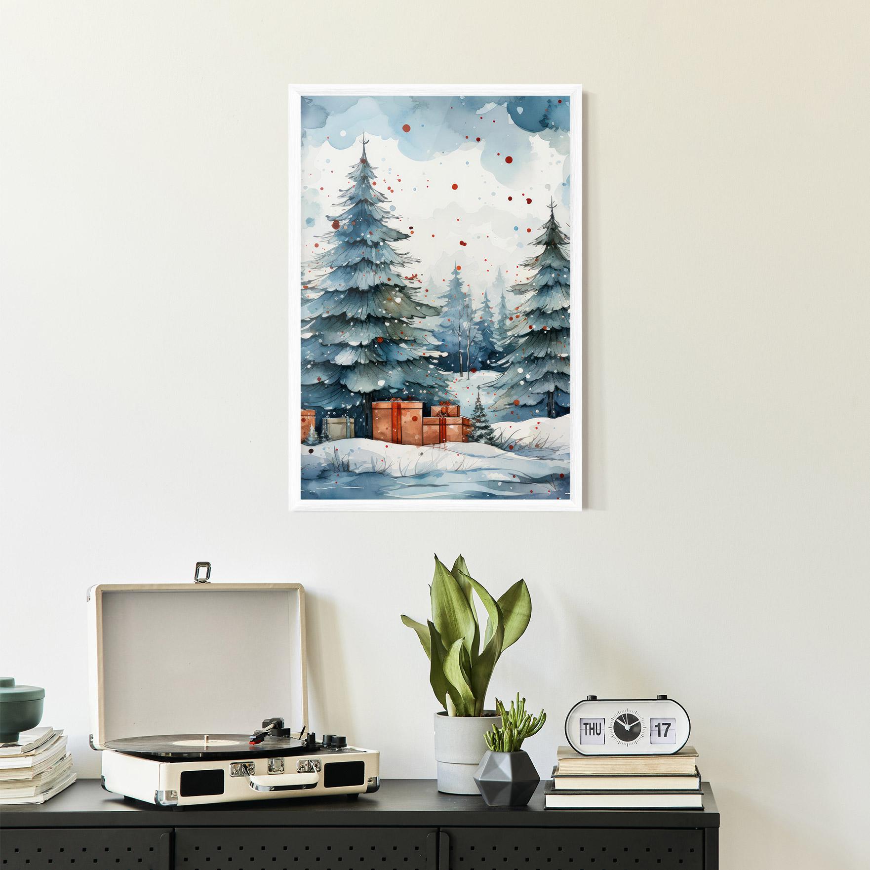 Plakat w Ramie Watercolor Christmas mockup 2