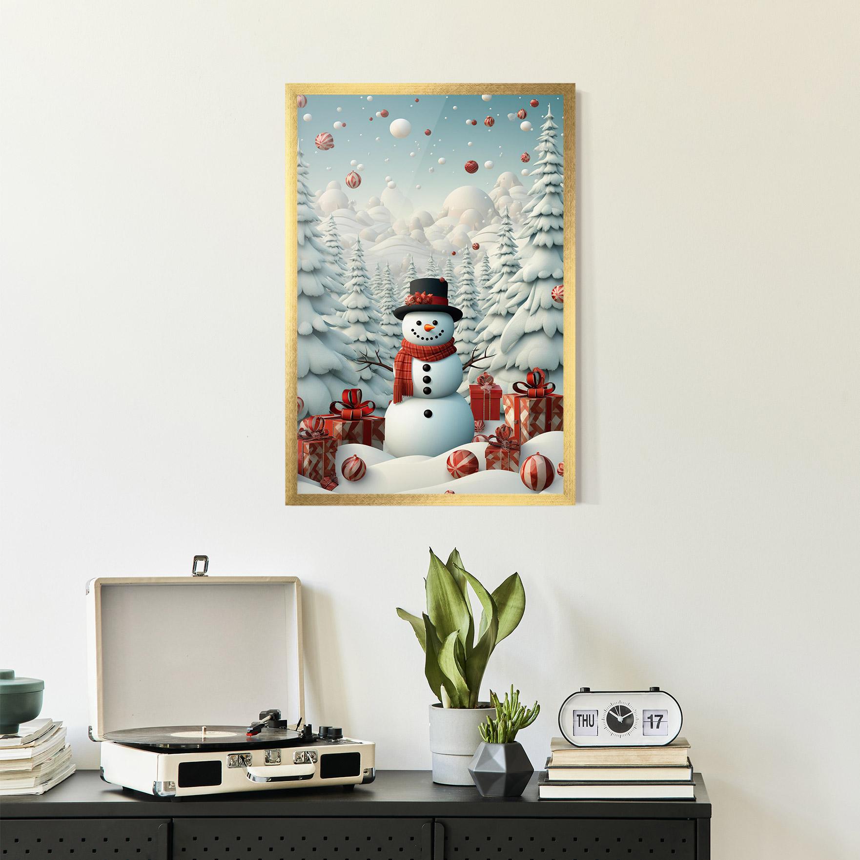 Plakat w Ramie Snowman mockup 2