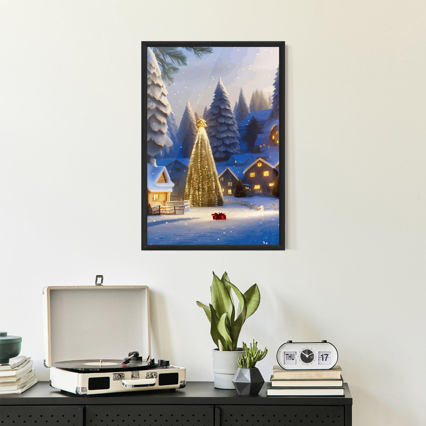 Plakat w Ramie Fairy Tale Christmas House mockup 2