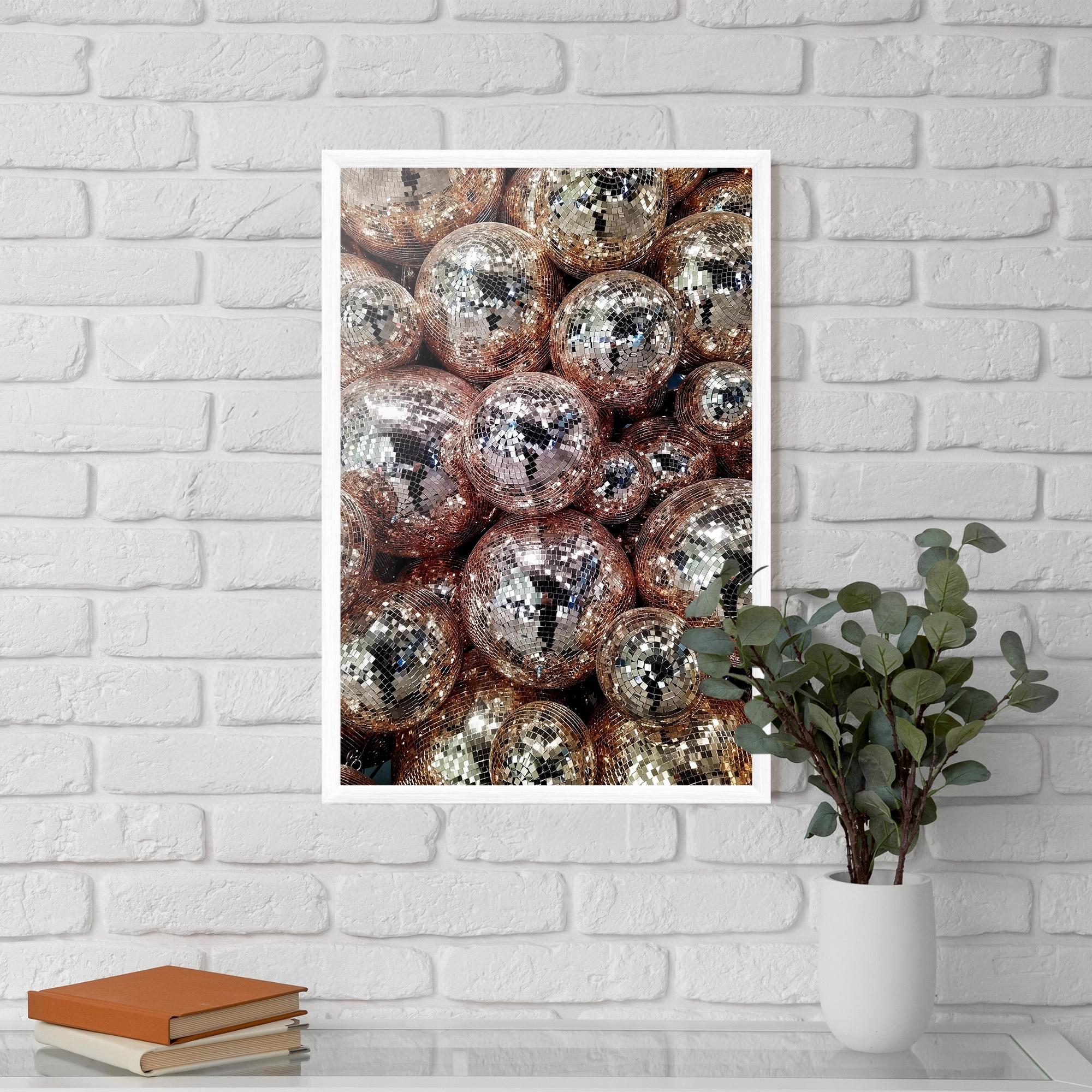 Plakat w Ramie Christmas Disko Balls mockup 5