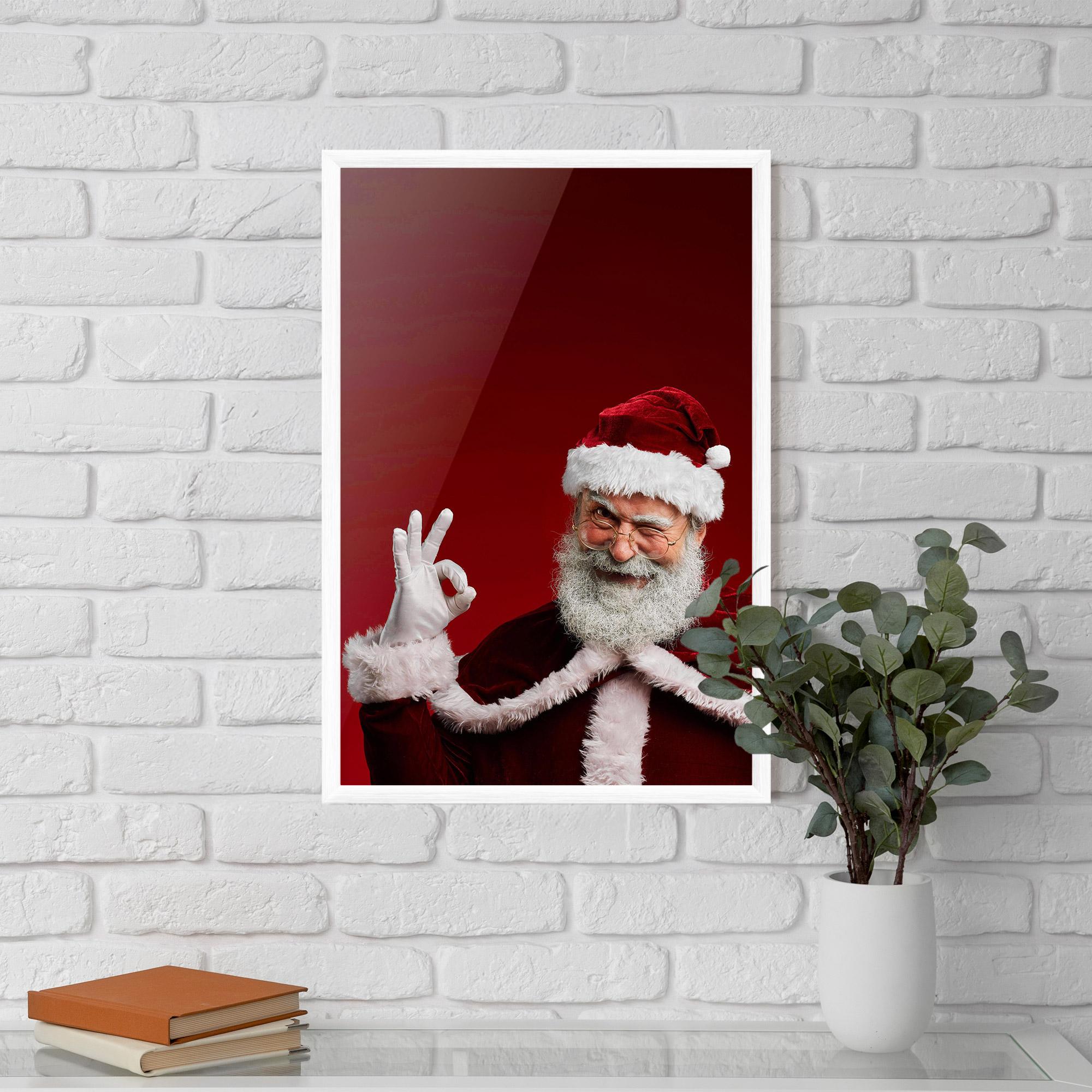 Plakat w Ramie Santa Approves mockup 5