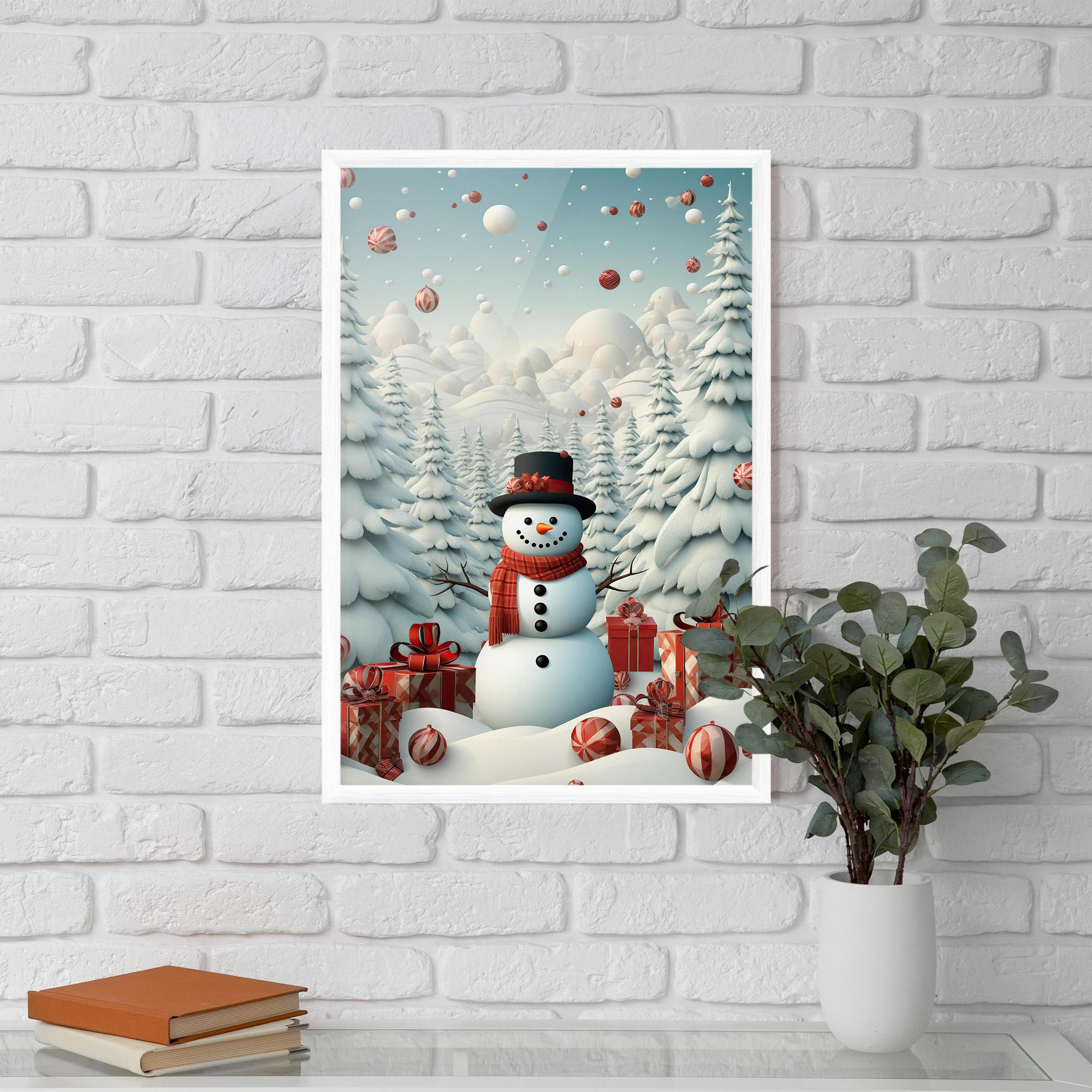 Plakat w Ramie Snowman mockup 5
