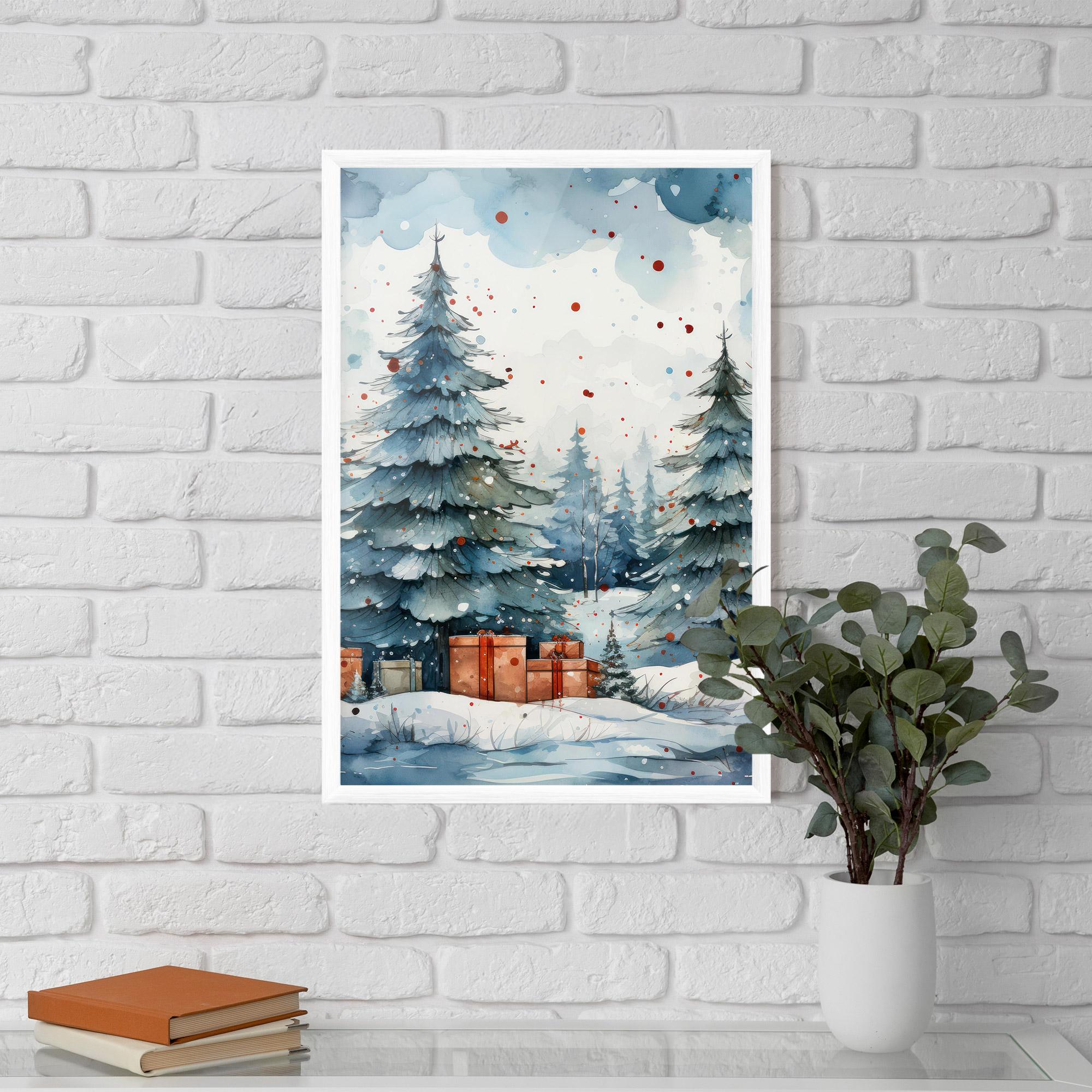 Plakat w Ramie Watercolor Christmas mockup 5