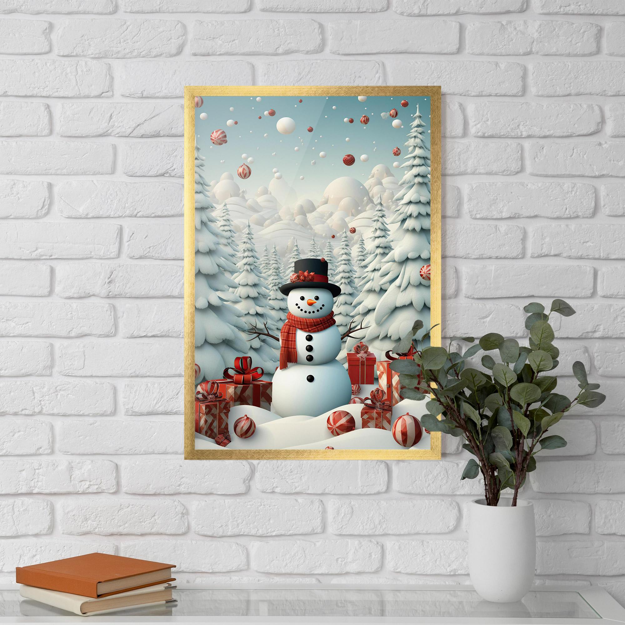 Plakat w Ramie Snowman mockup 5