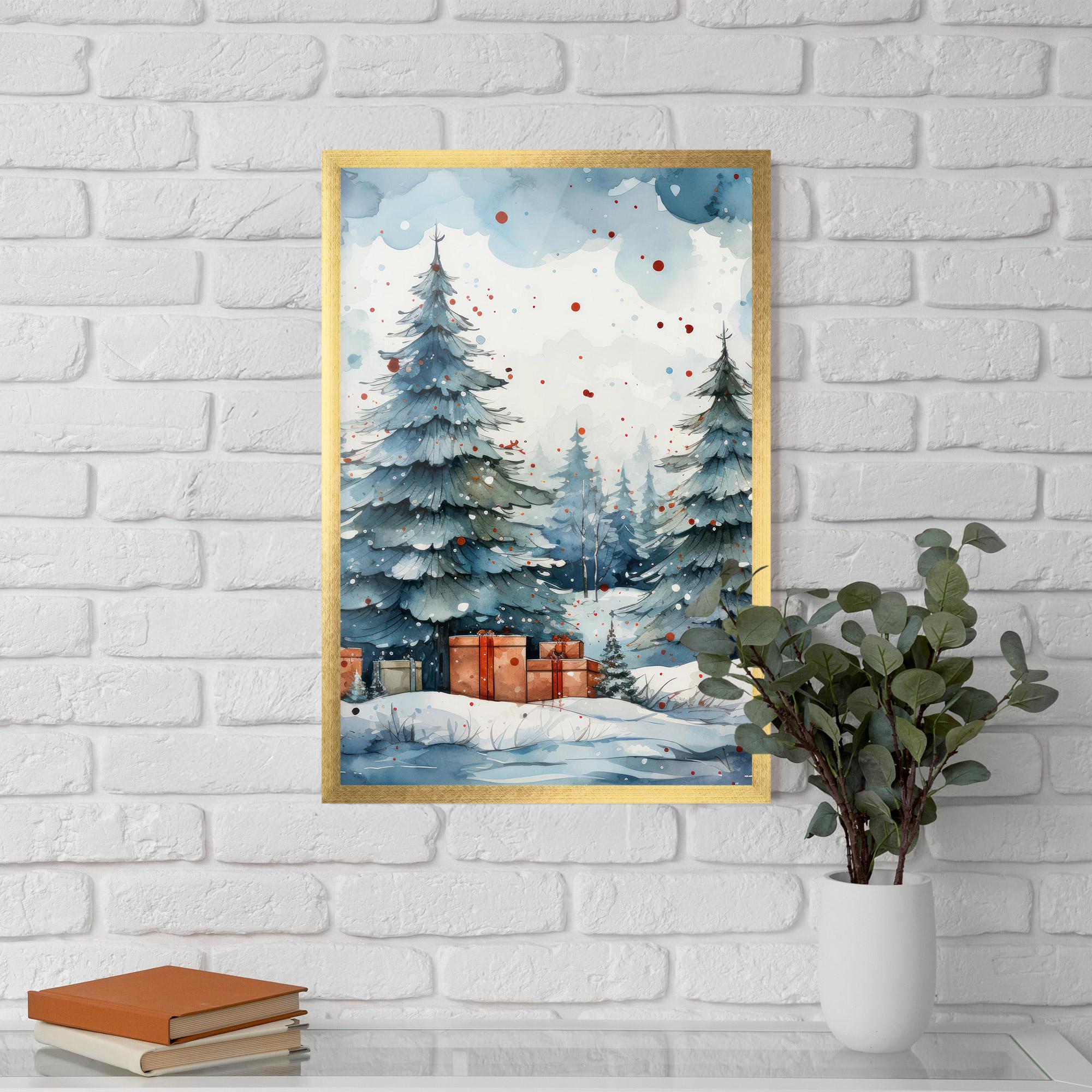 Plakat w Ramie Watercolor Christmas mockup 5
