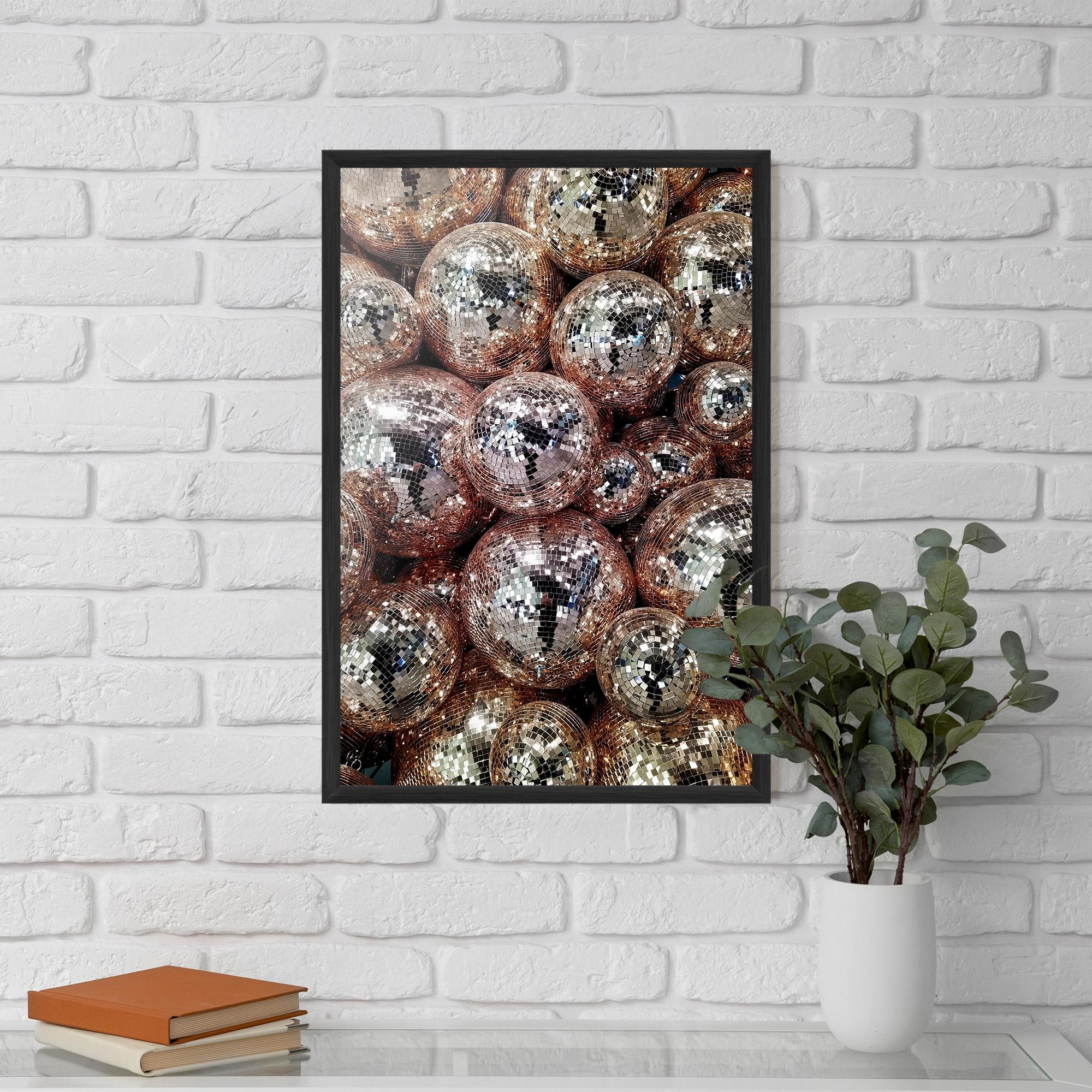 Plakat w Ramie Christmas Disko Balls mockup 5