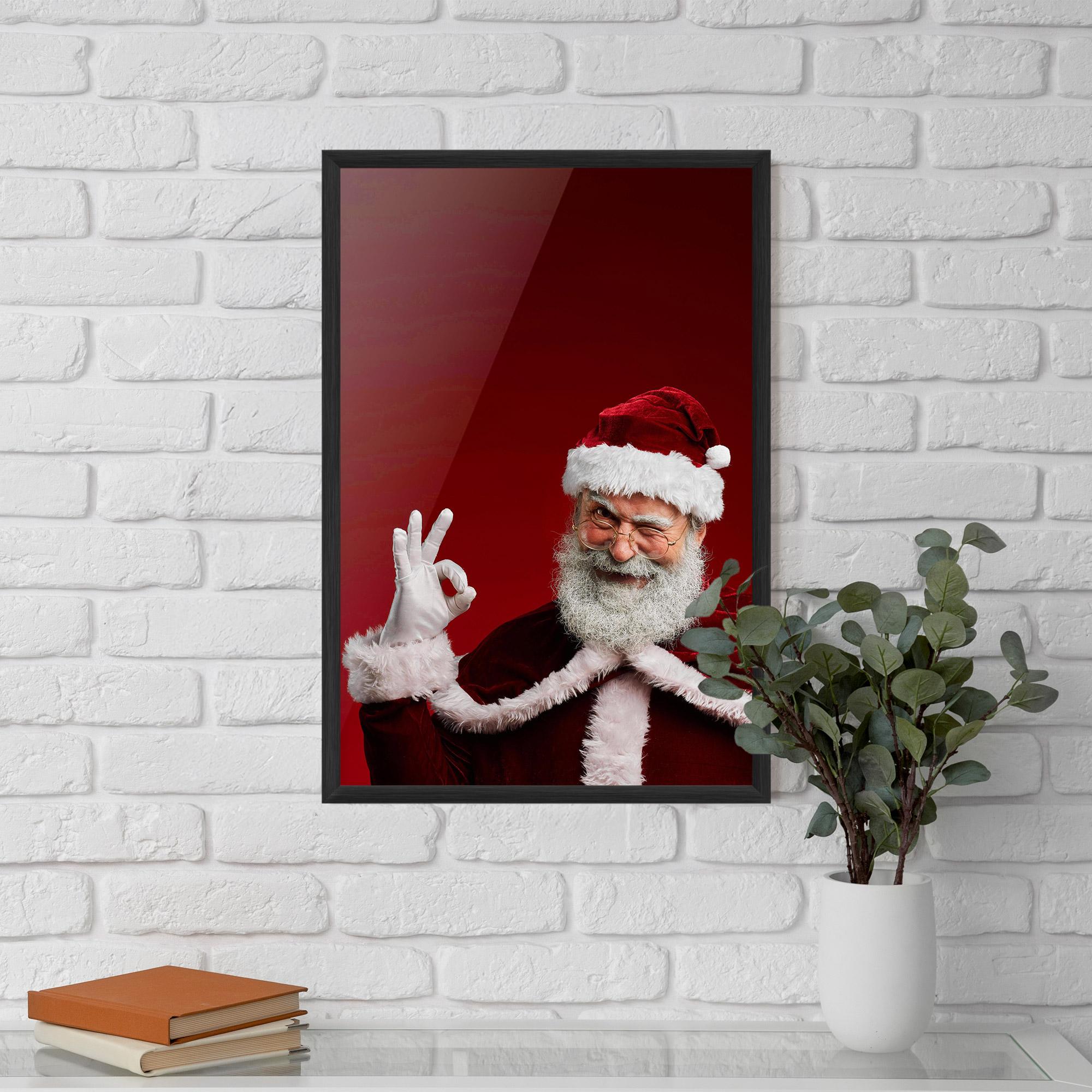 Plakat w Ramie Santa Approves mockup 5