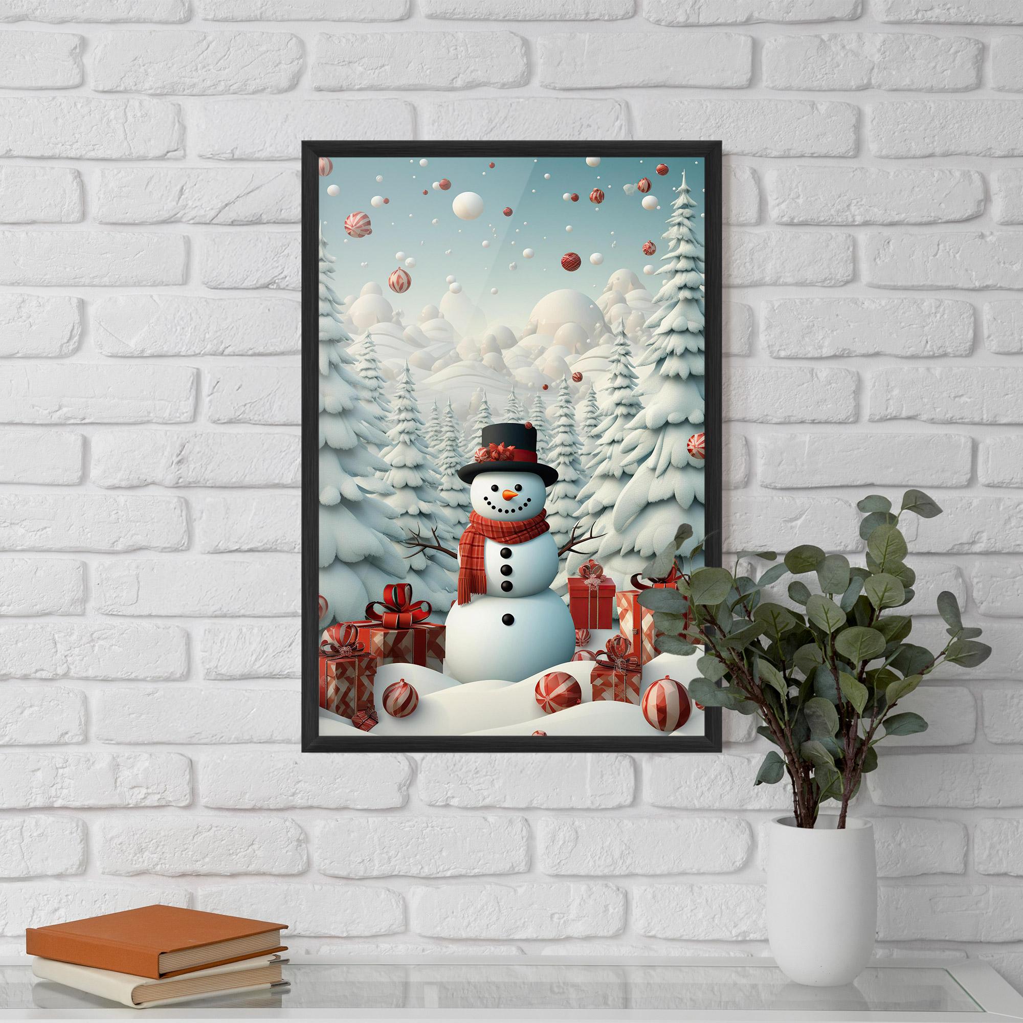 Plakat w Ramie Snowman mockup 5