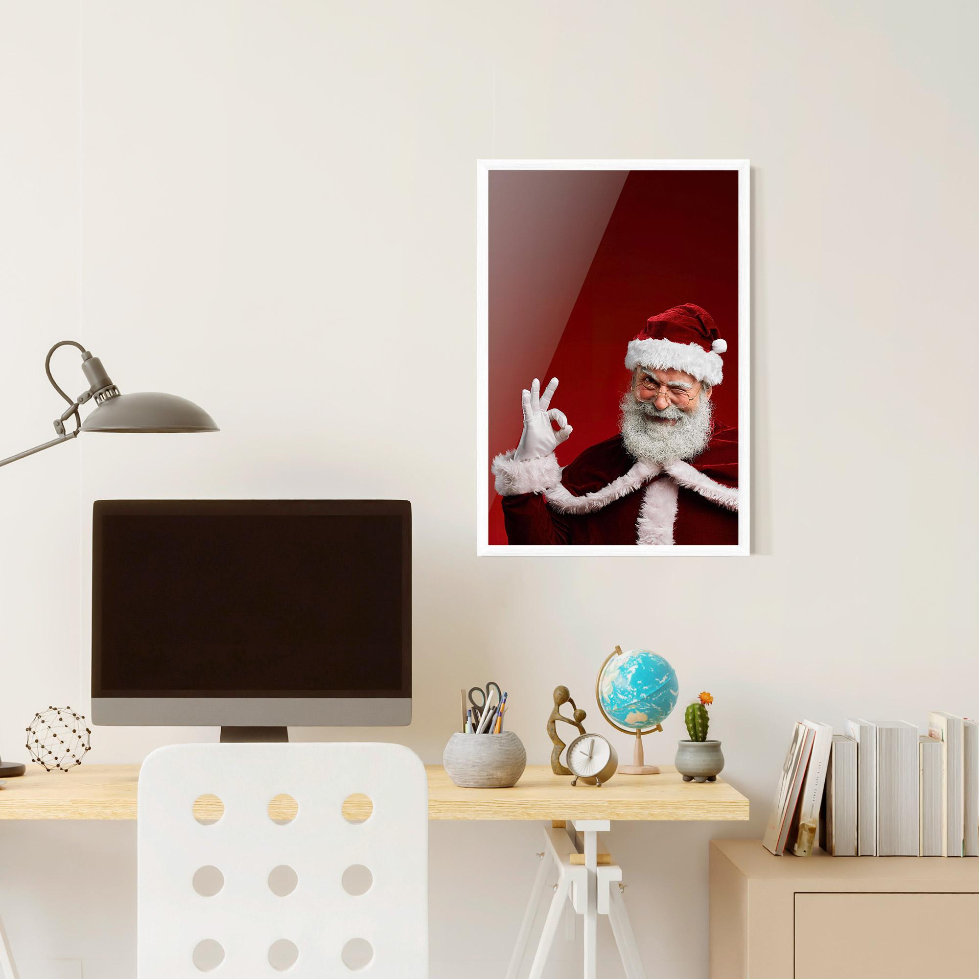 Plakat w Ramie Santa Approves mockup 6