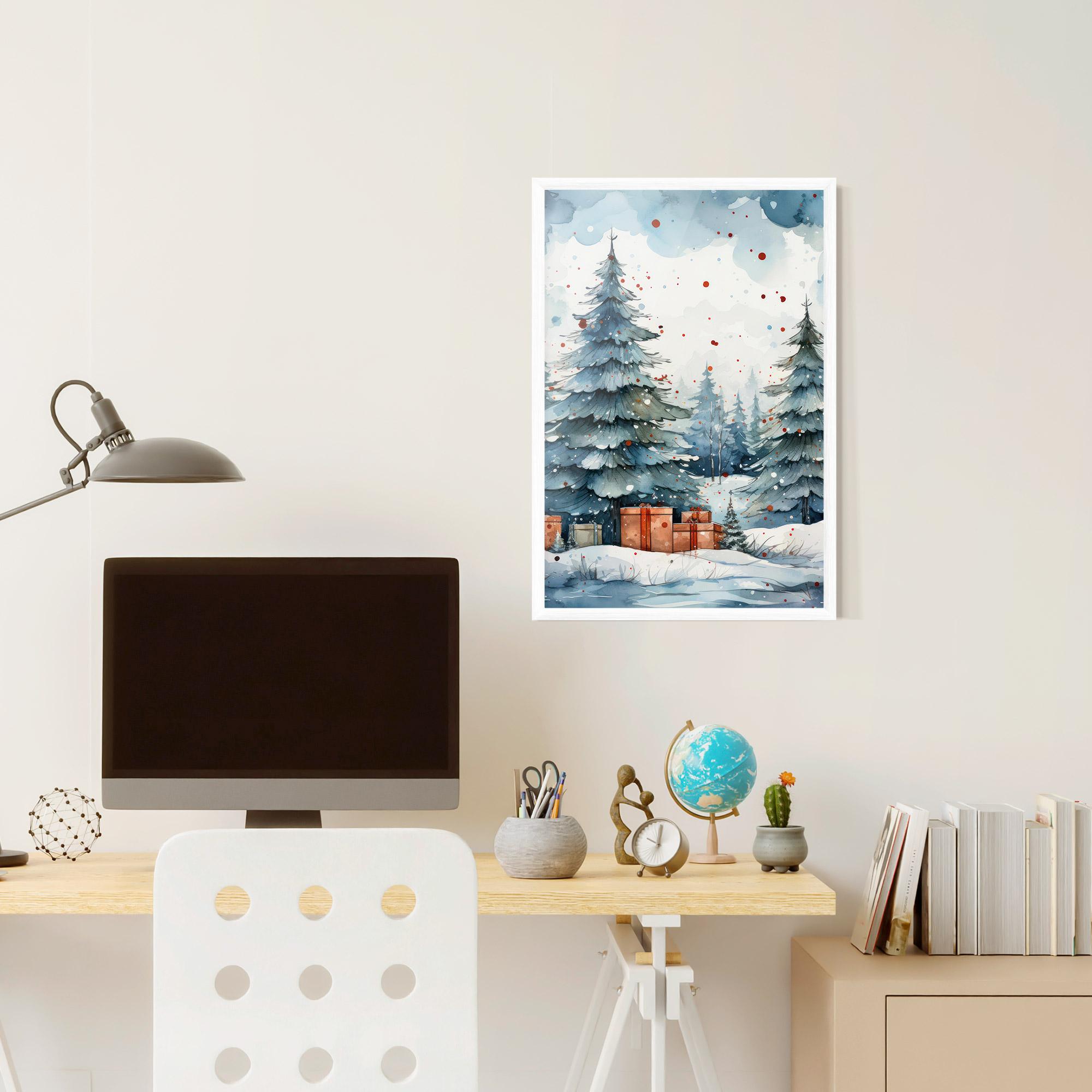 Plakat w Ramie Watercolor Christmas mockup 6