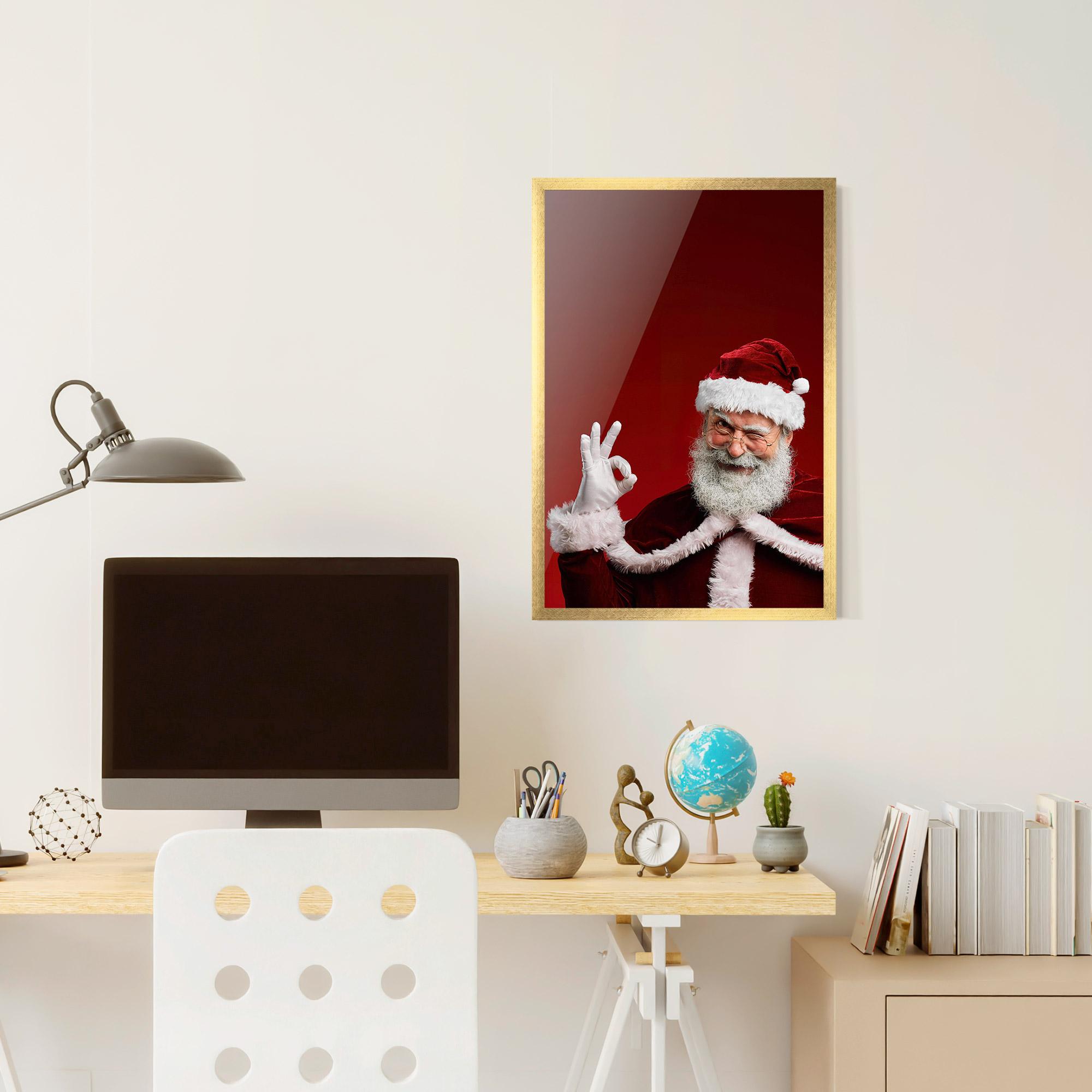 Plakat w Ramie Santa Approves mockup 6