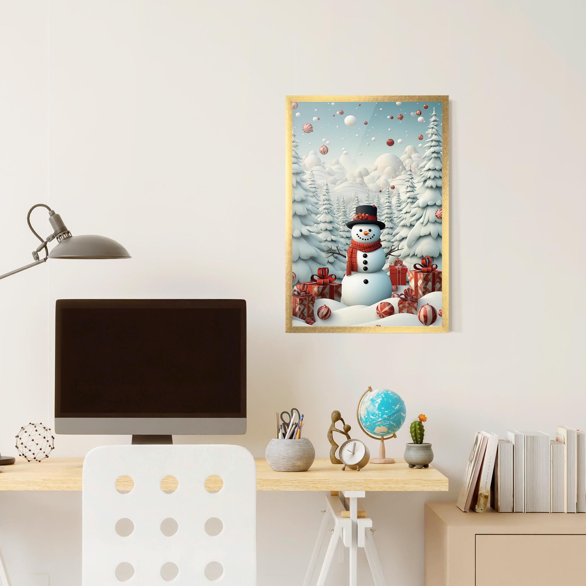 Plakat w Ramie Snowman mockup 6