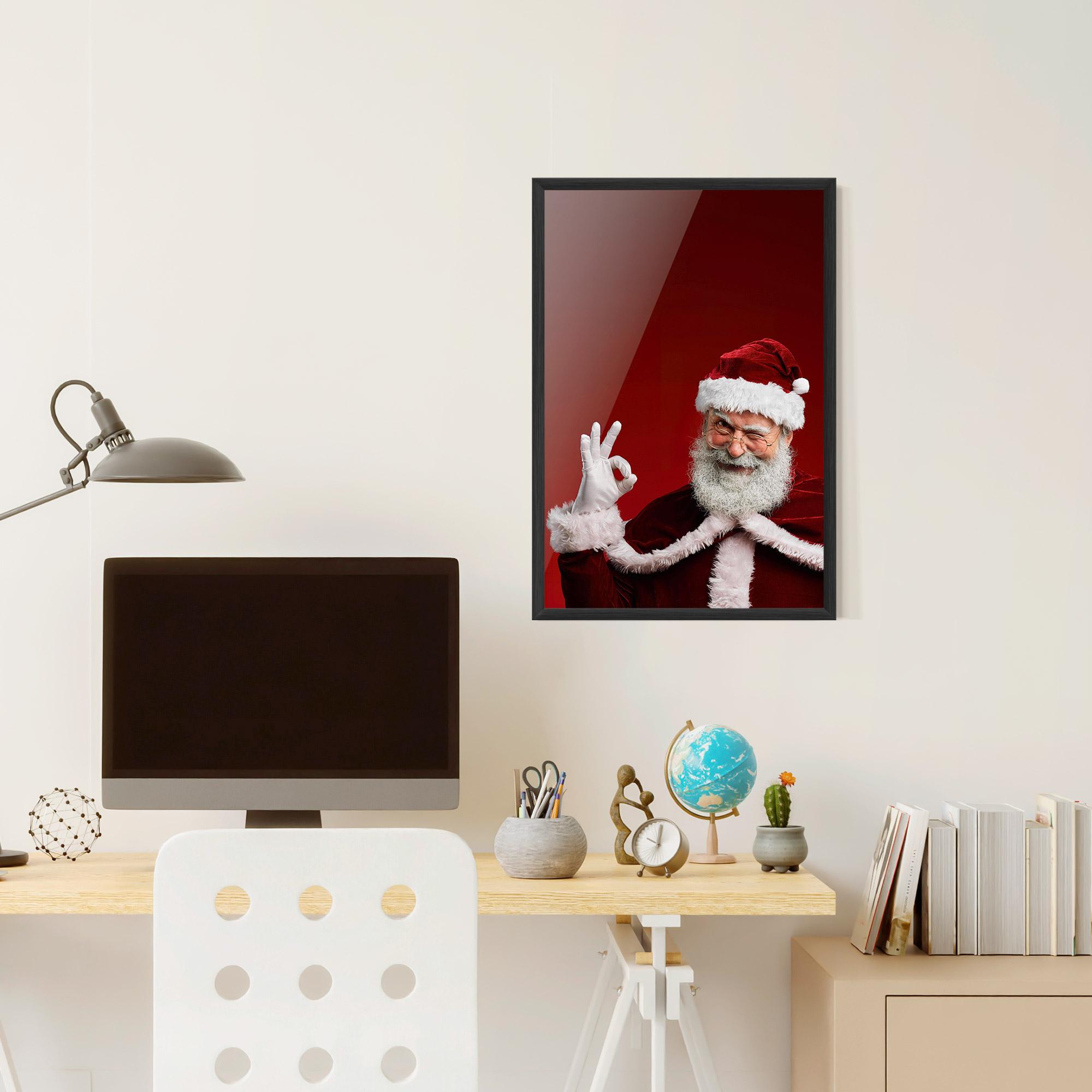 Plakat w Ramie Santa Approves mockup 6