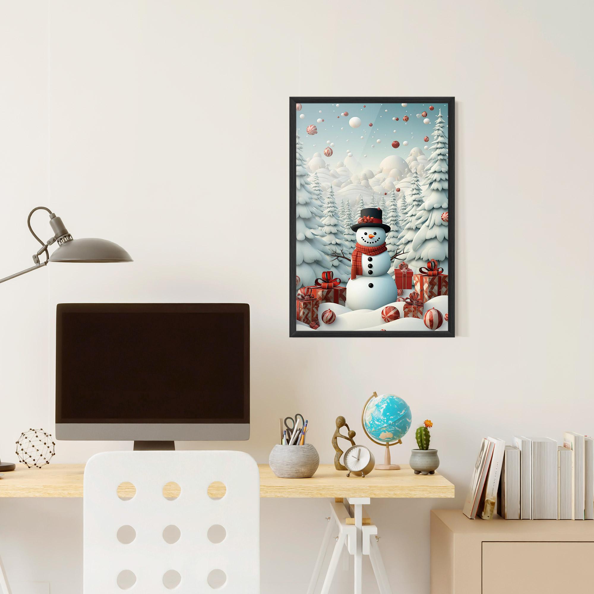 Plakat w Ramie Snowman mockup 6