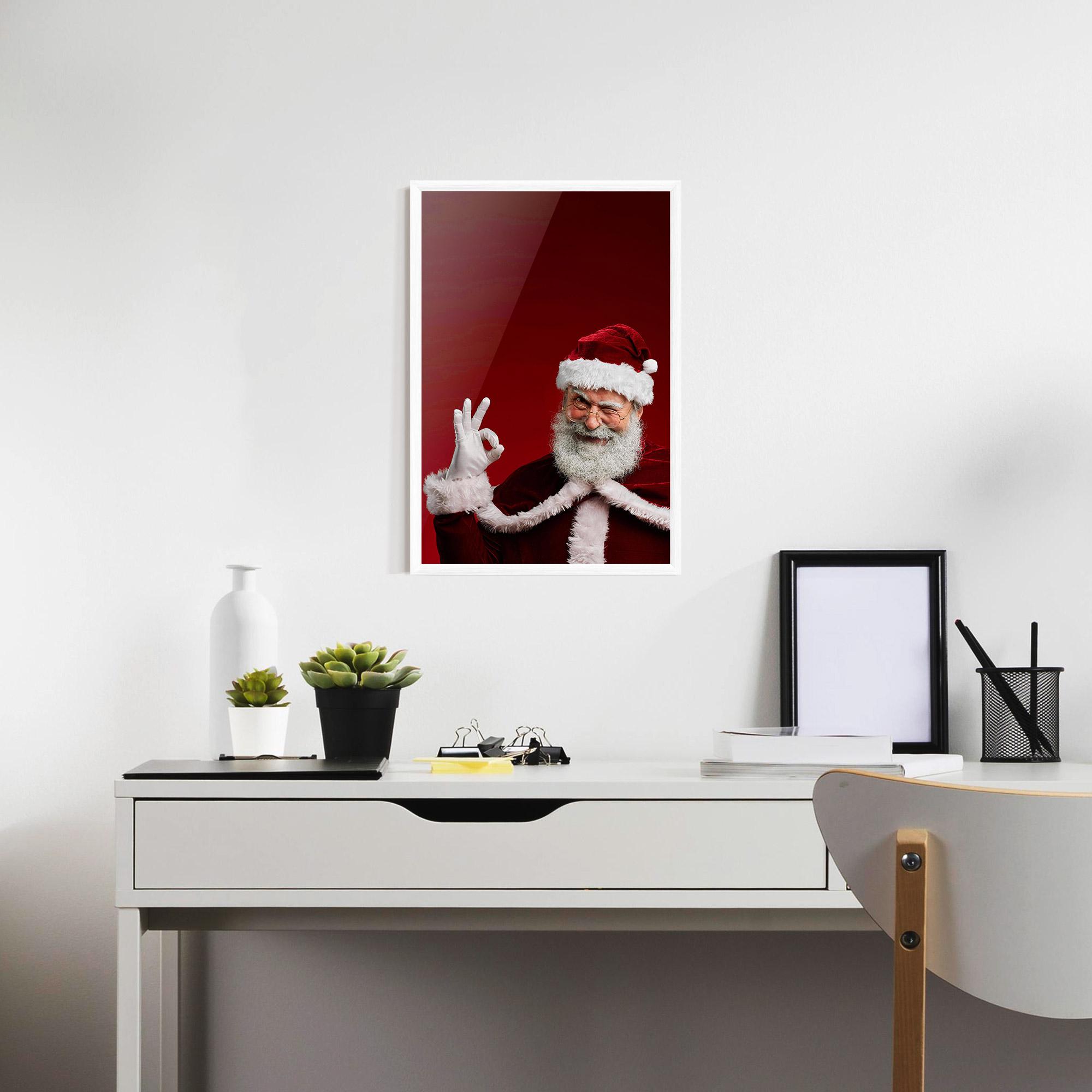 Plakat w Ramie Santa Approves mockup 7