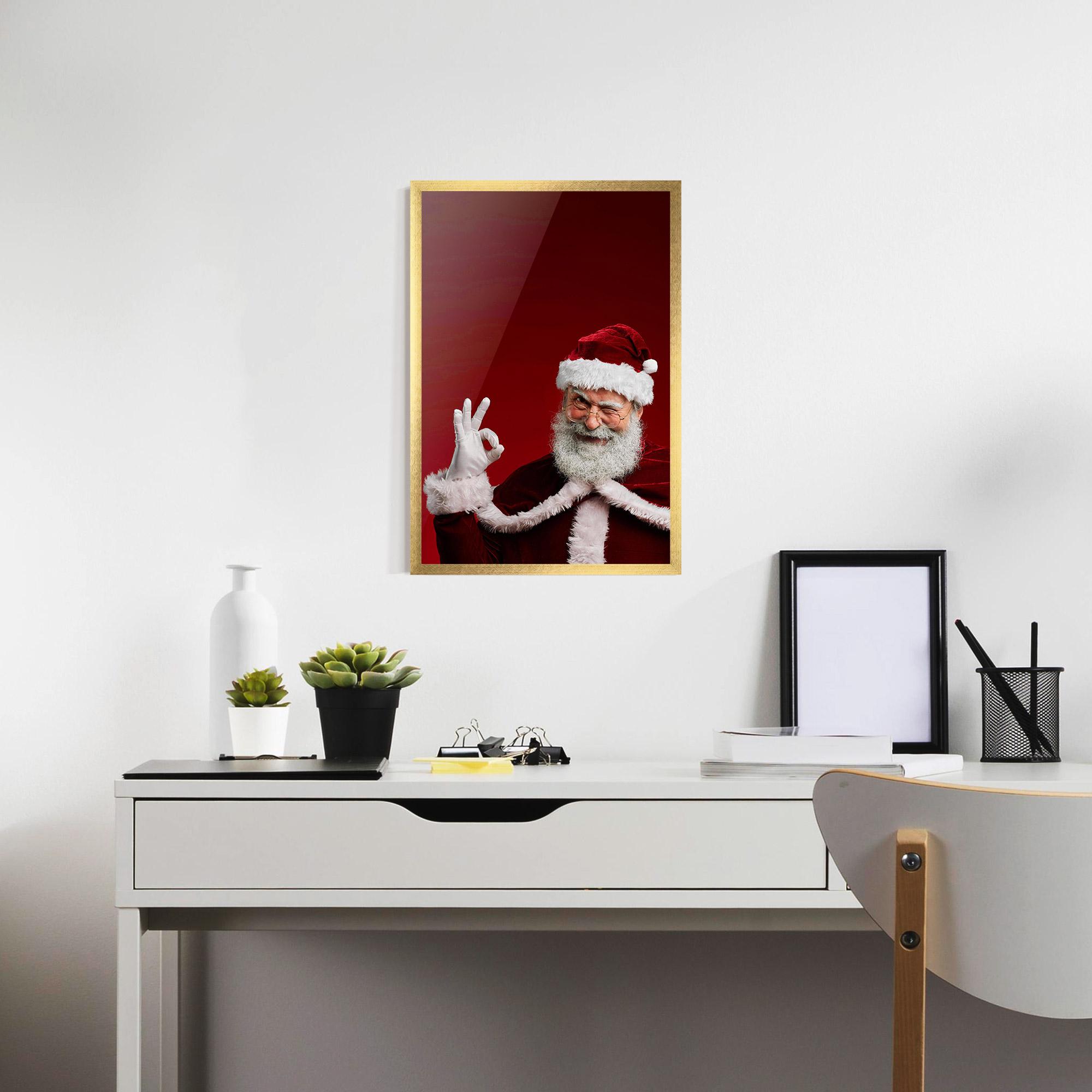 Plakat w Ramie Santa Approves mockup 7