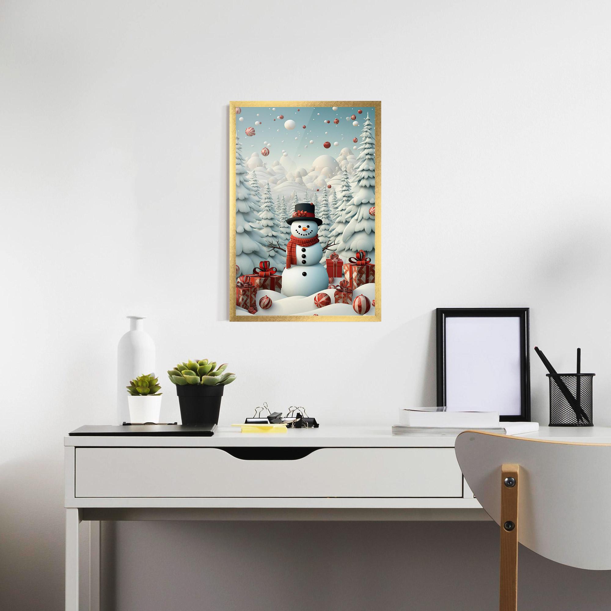 Plakat w Ramie Snowman mockup 7