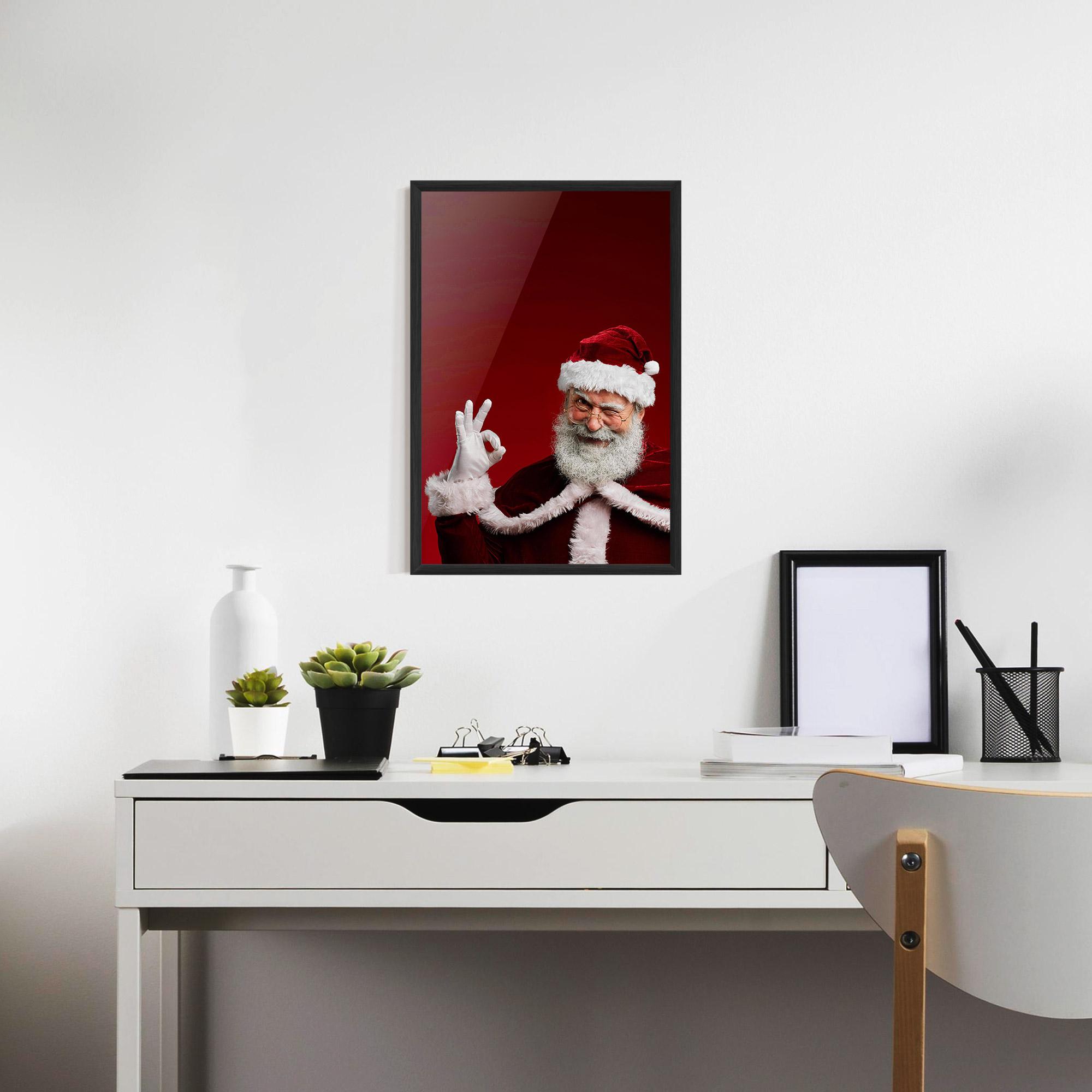 Plakat w Ramie Santa Approves mockup 7
