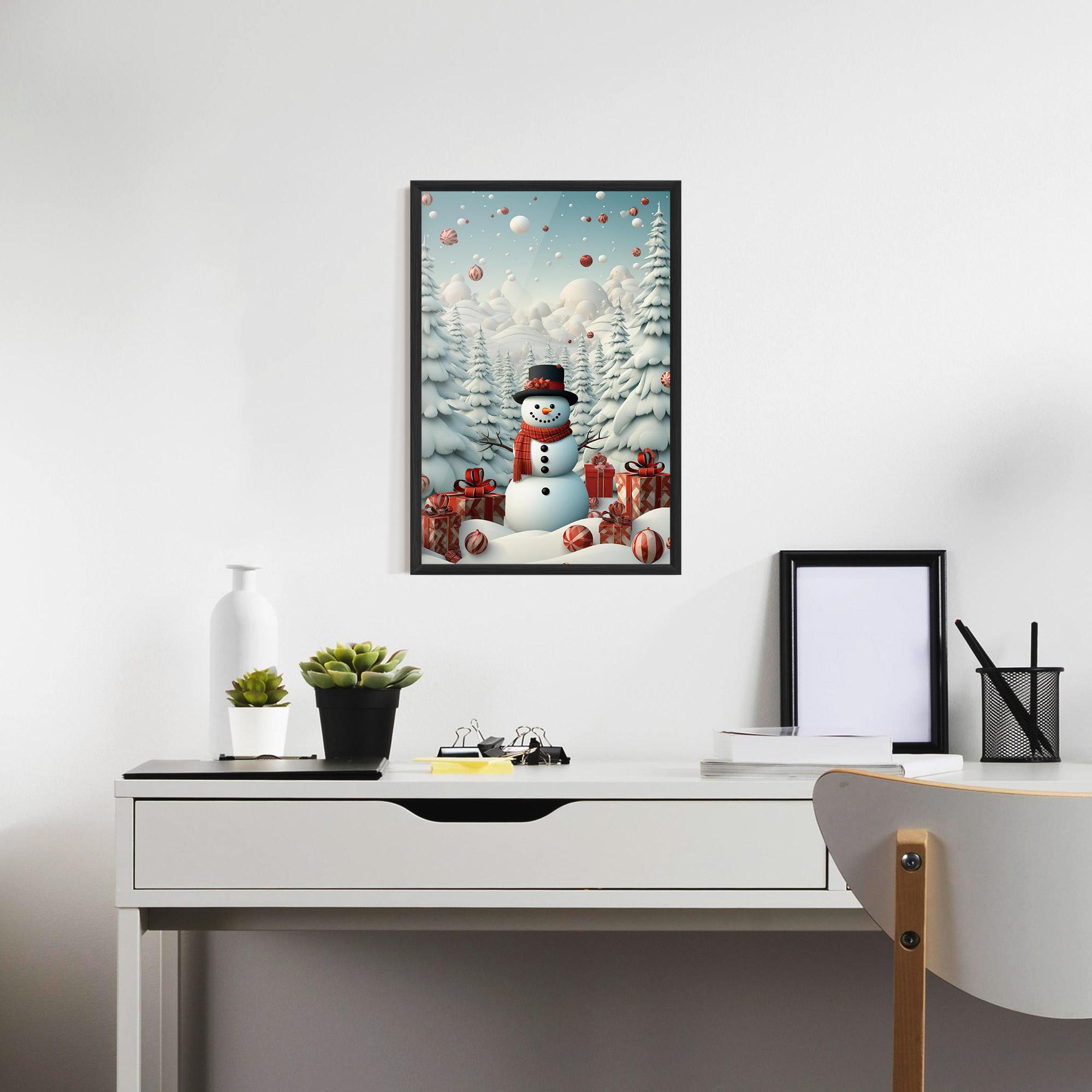 Plakat w Ramie Snowman mockup 7