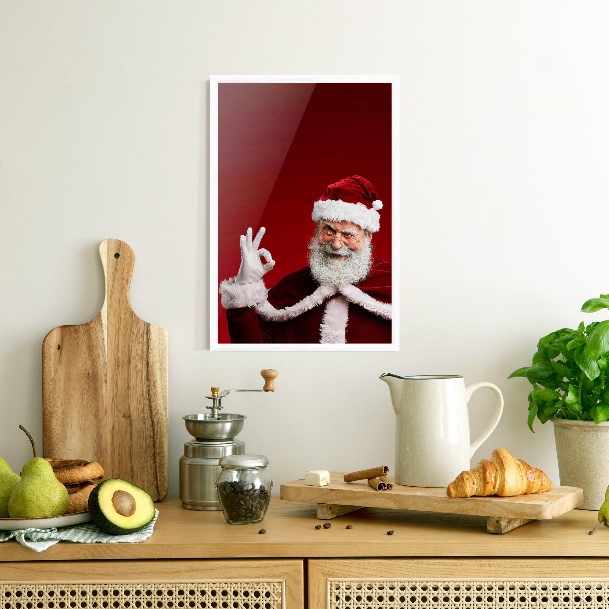 Plakat w Ramie Santa Approves mockup 8